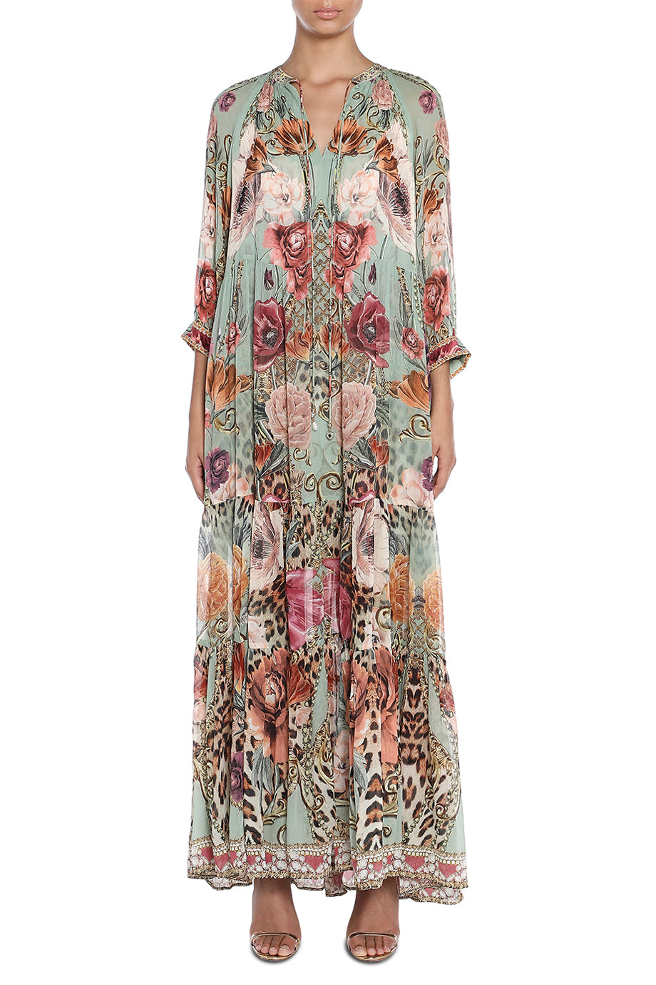 Long Gathered Panel Dress