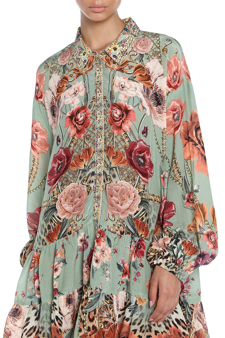 Tiered Shirt Dress