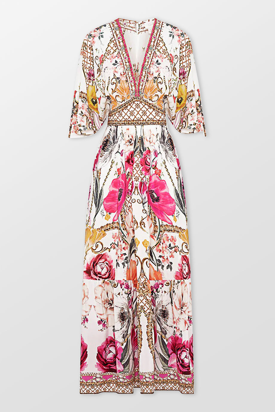 Waisted Dress With Hem Ruffle