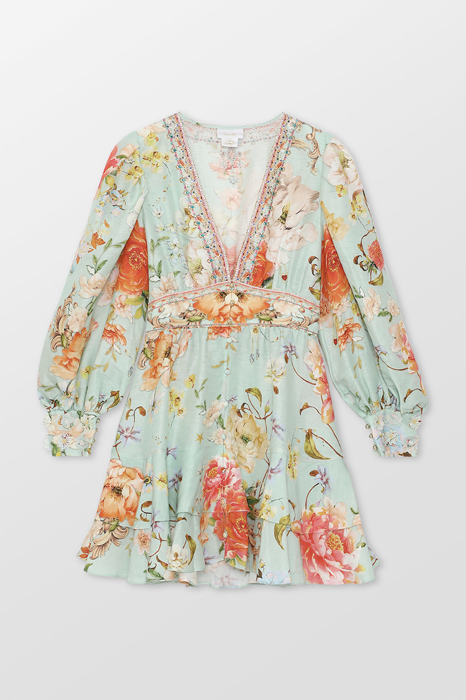 Button Front Frill Dress