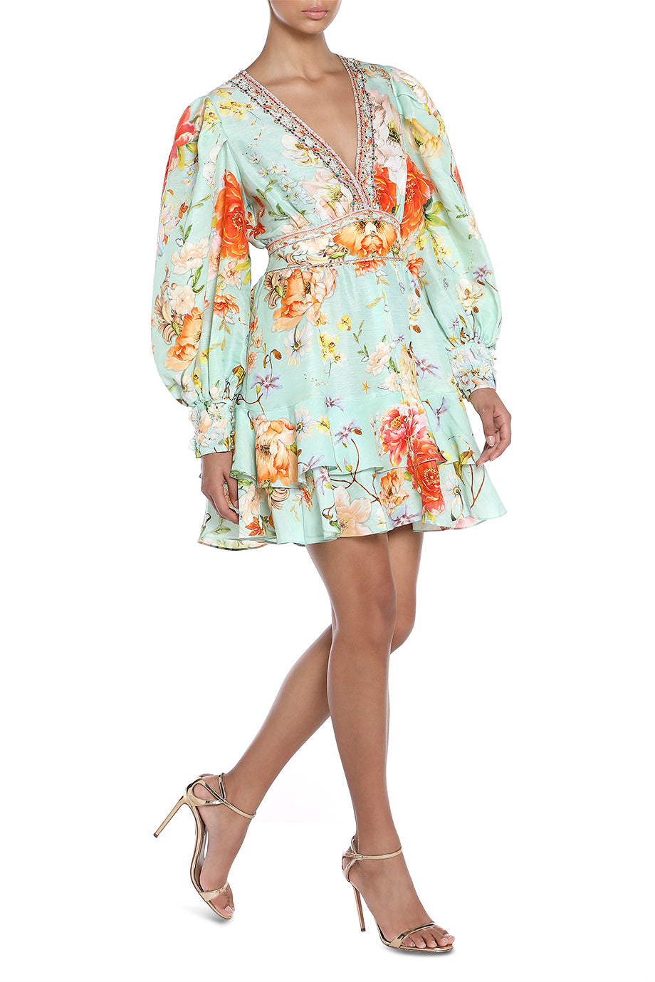 Button Front Frill Dress