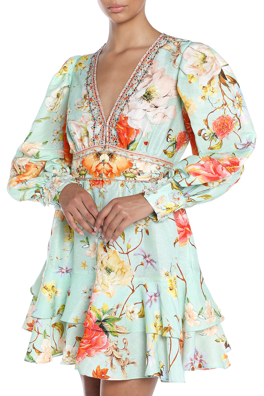 Button Front Frill Dress