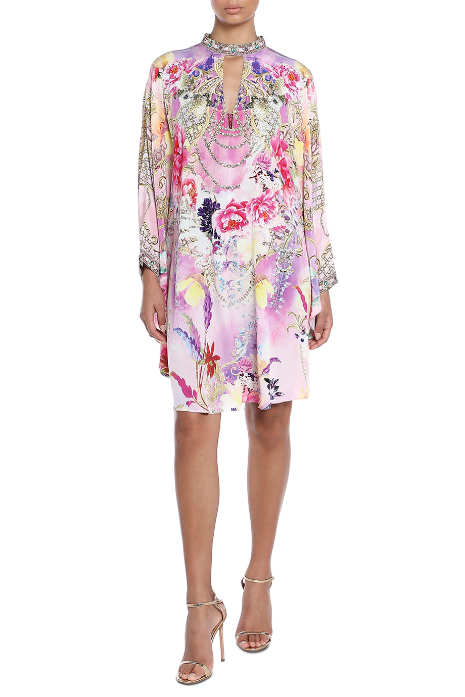 High-Neck Short Kaftan