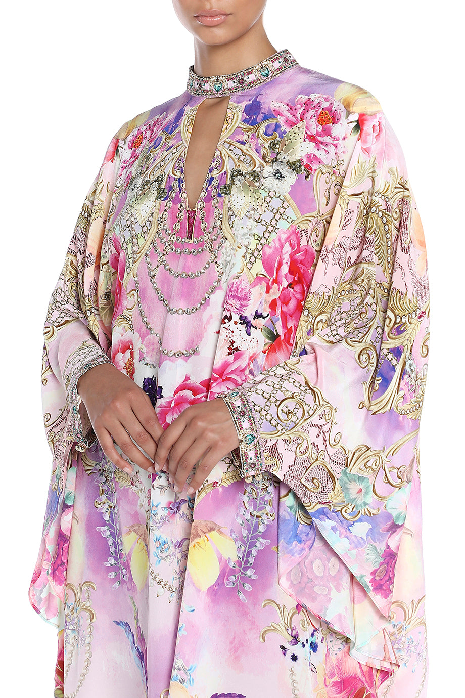 High-Neck Short Kaftan