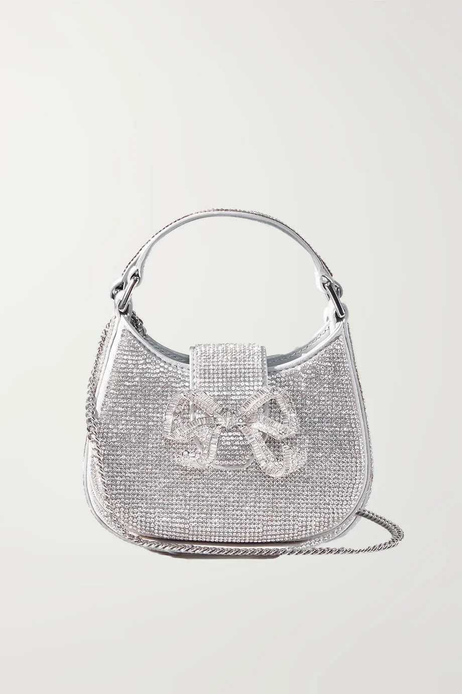 Rhinestone Crescent Bow Micro Bag