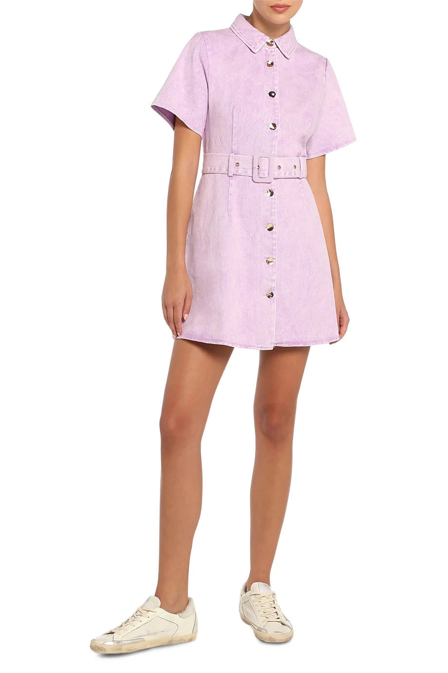 Nat Collared Denim Mini Dress