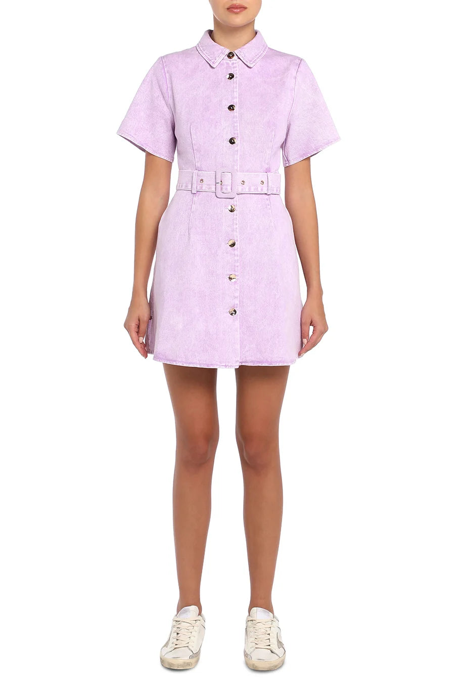Nat Collared Denim Mini Dress