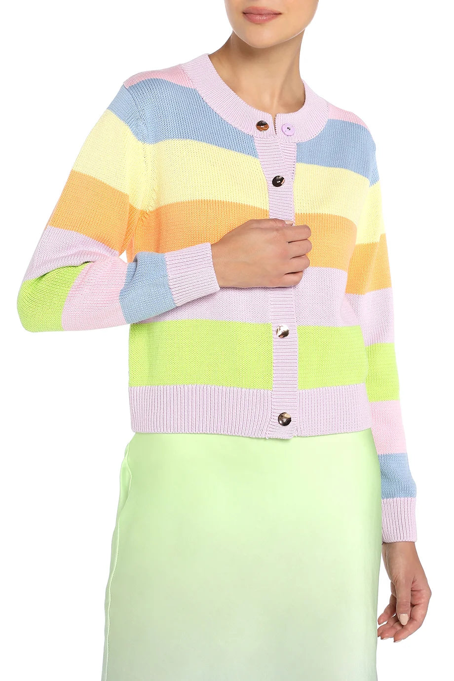 Dee Button Down Crew Neck Cardigan