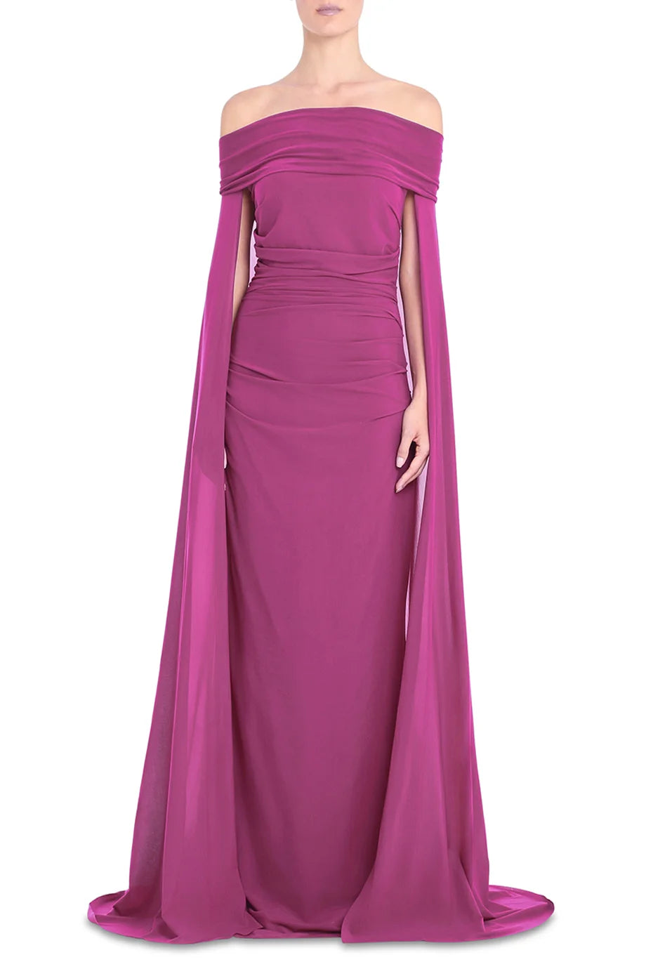 Off The Shoulder Caped Gown