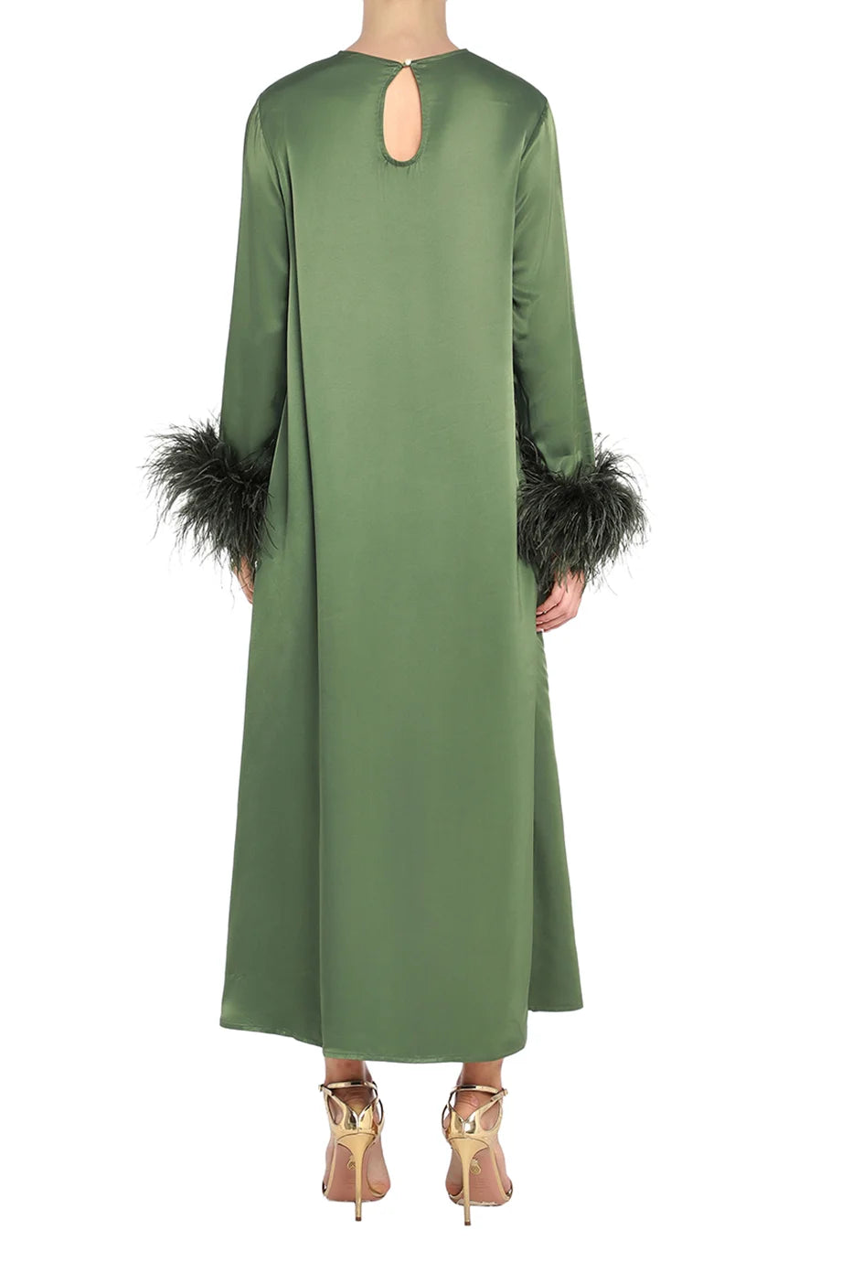 Suzi Maxi Dress Feathers In Green
