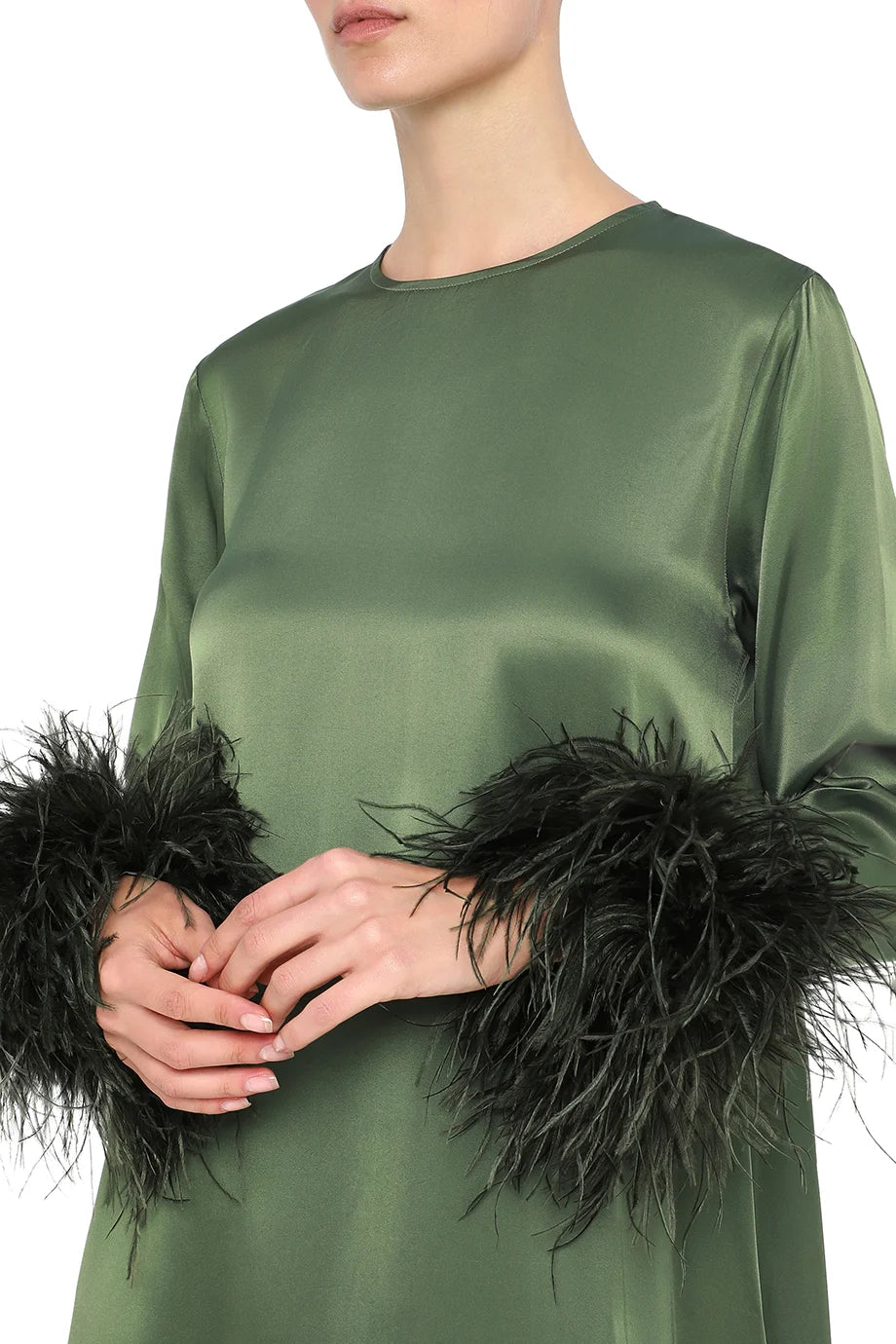 Suzi Maxi Dress Feathers In Green