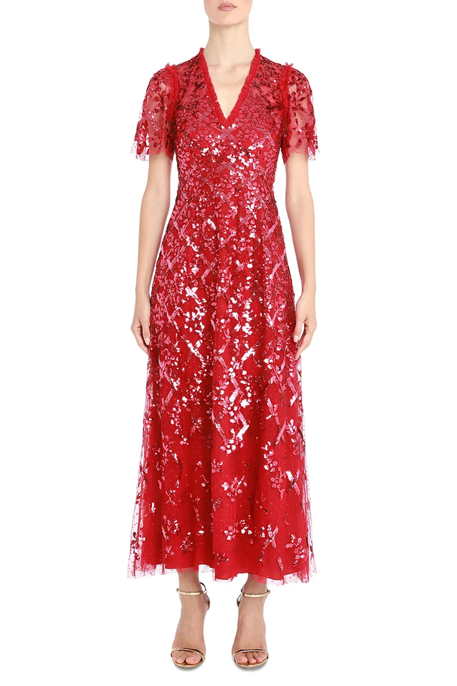 Garden Lattice Ankle Gown