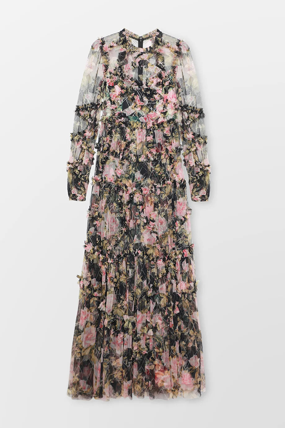 English Rose Diamond Ruffle Gown