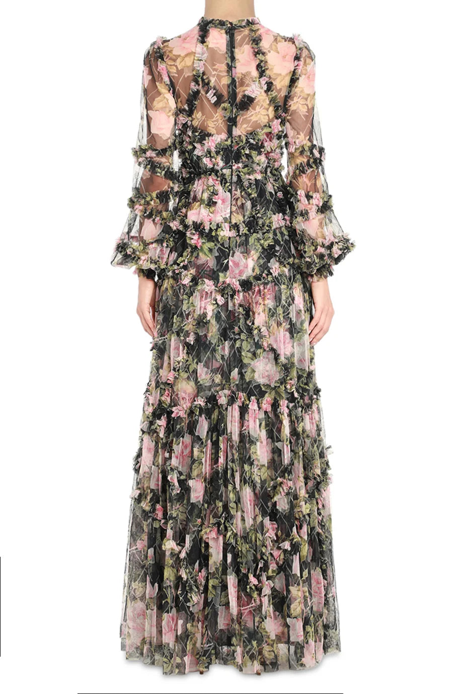 English Rose Diamond Ruffle Gown