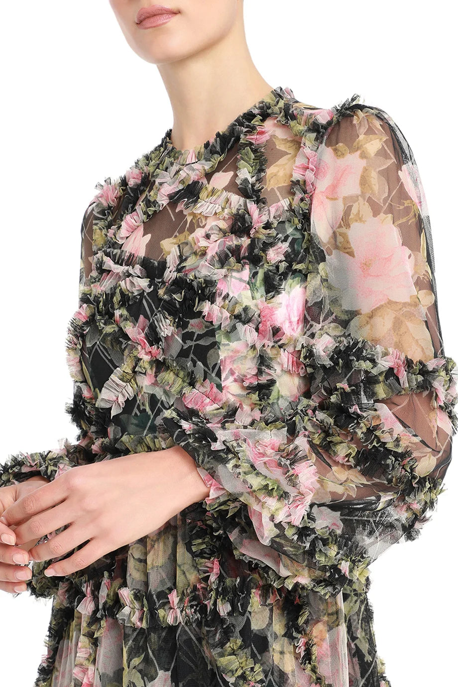 English Rose Diamond Ruffle Gown