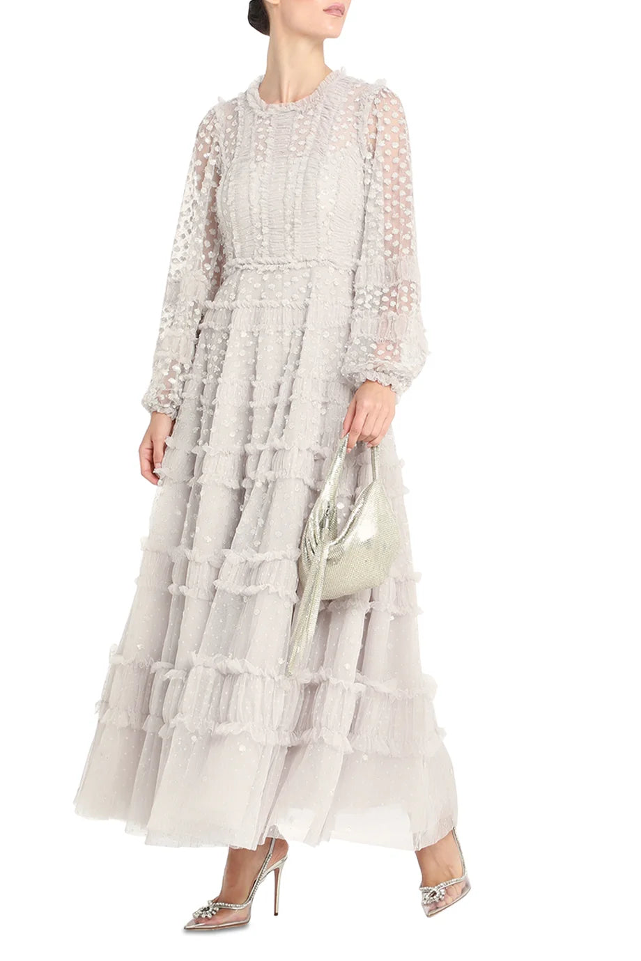Dotted Shimmer Ankle Gown