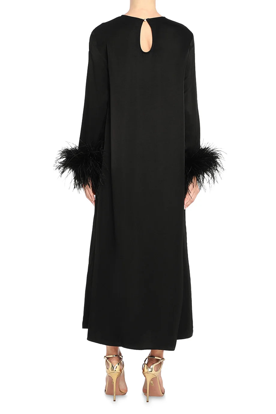 Suzi Maxi Dress Feathers In Black