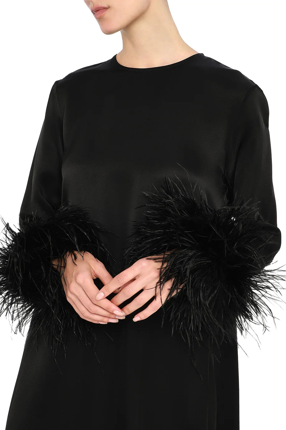 Suzi Maxi Dress Feathers In Black