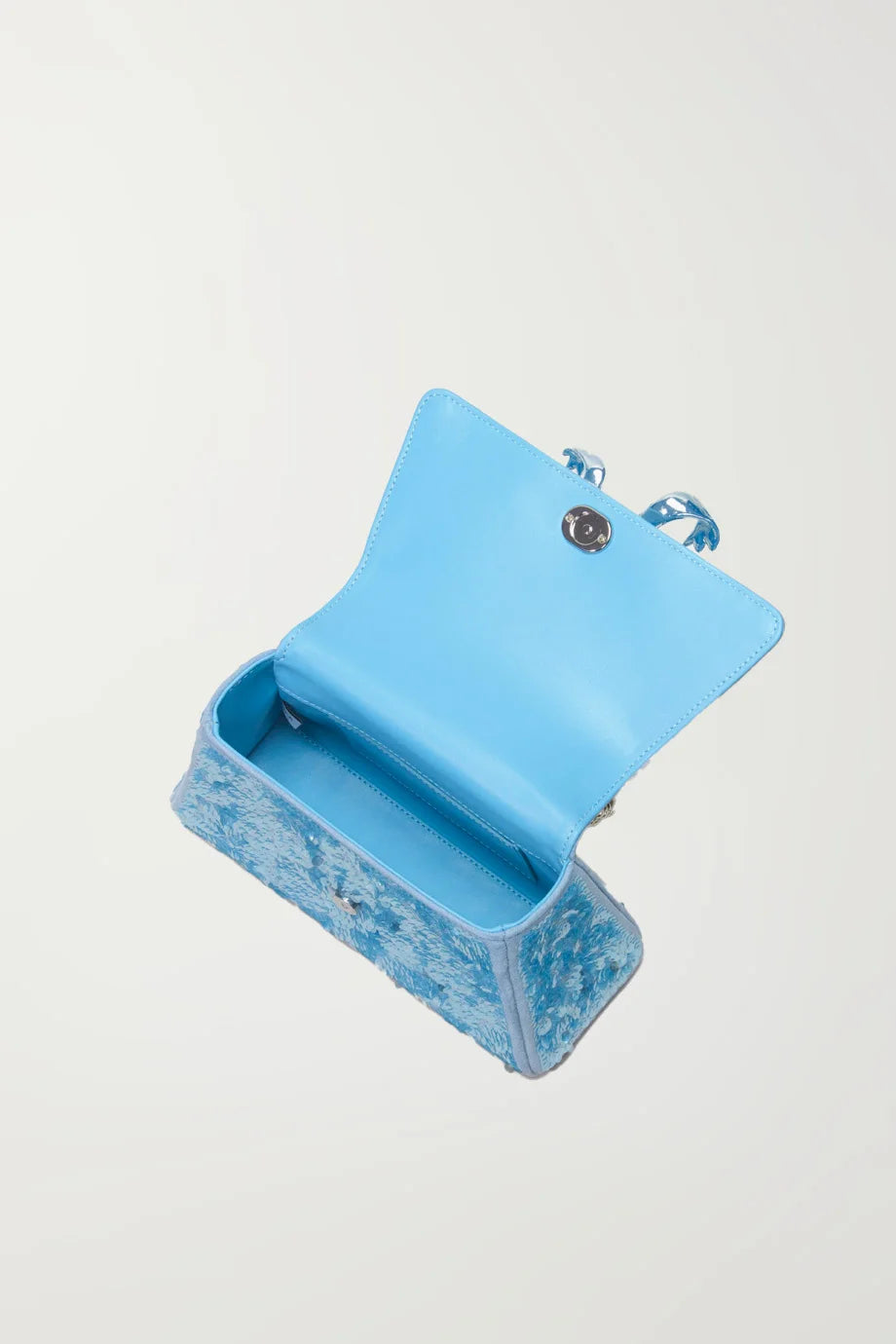 Blue Sequin Bow Mini Shoulder Bag
