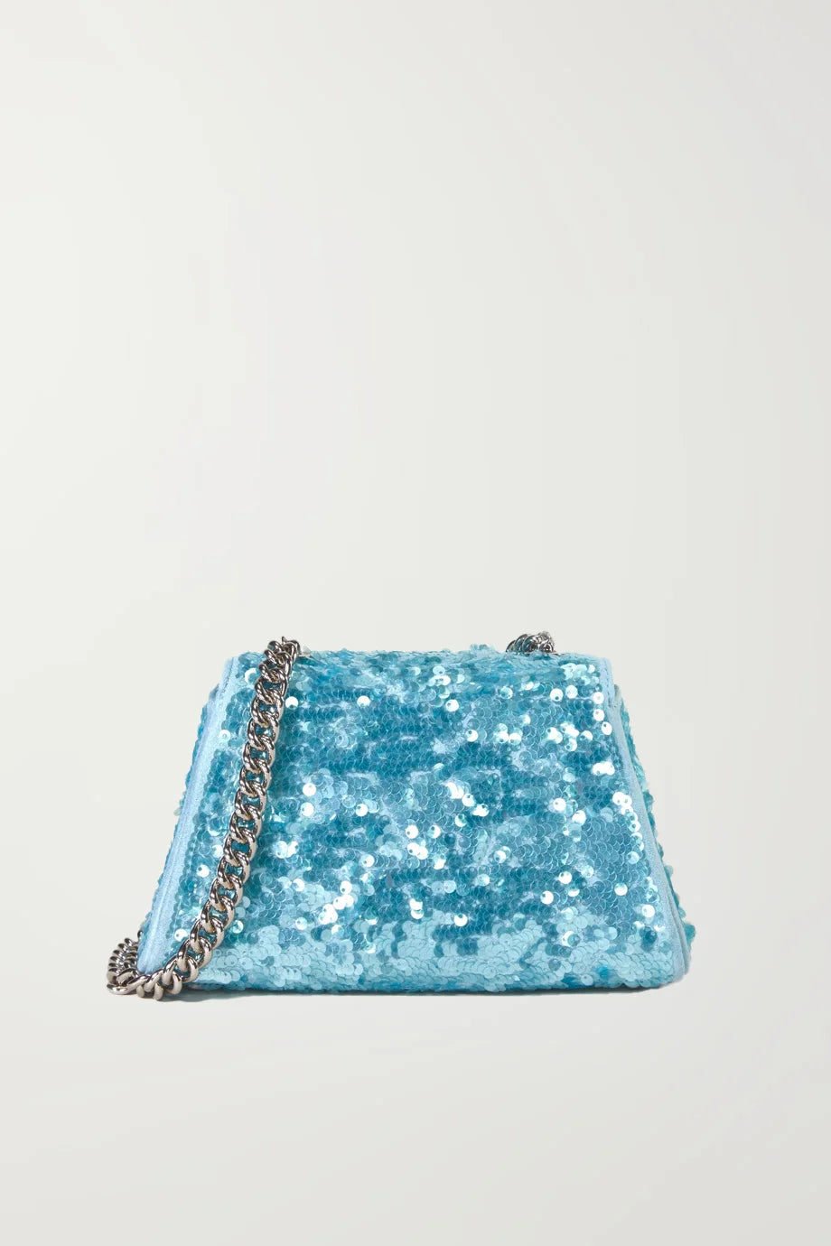 Blue Sequin Bow Mini Shoulder Bag