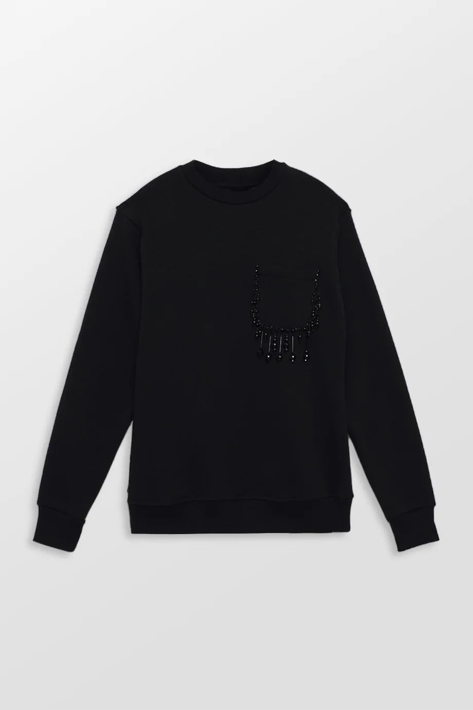Beads Pocket Embellished Sweatshirt