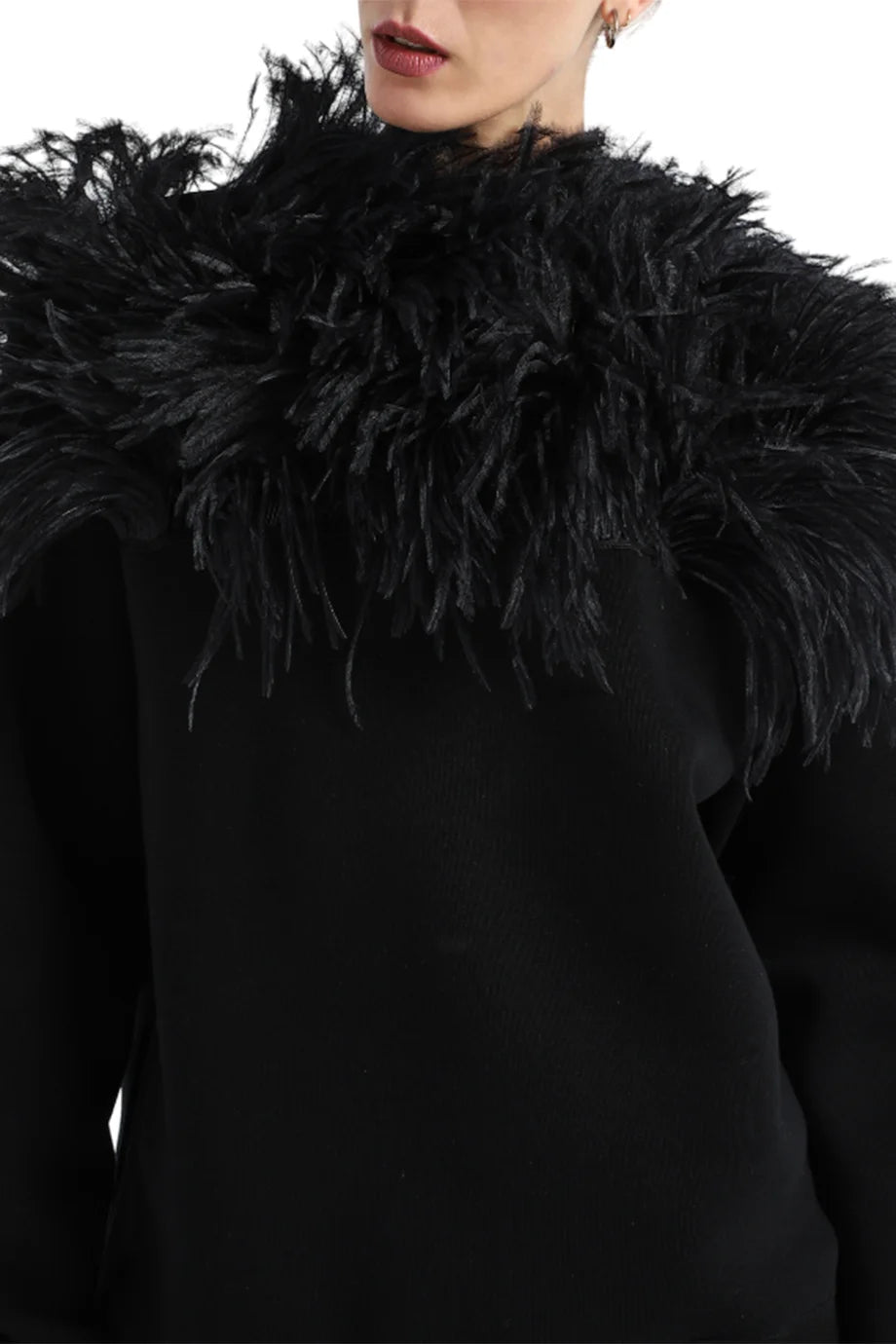 Ostrich Feather Pullover
