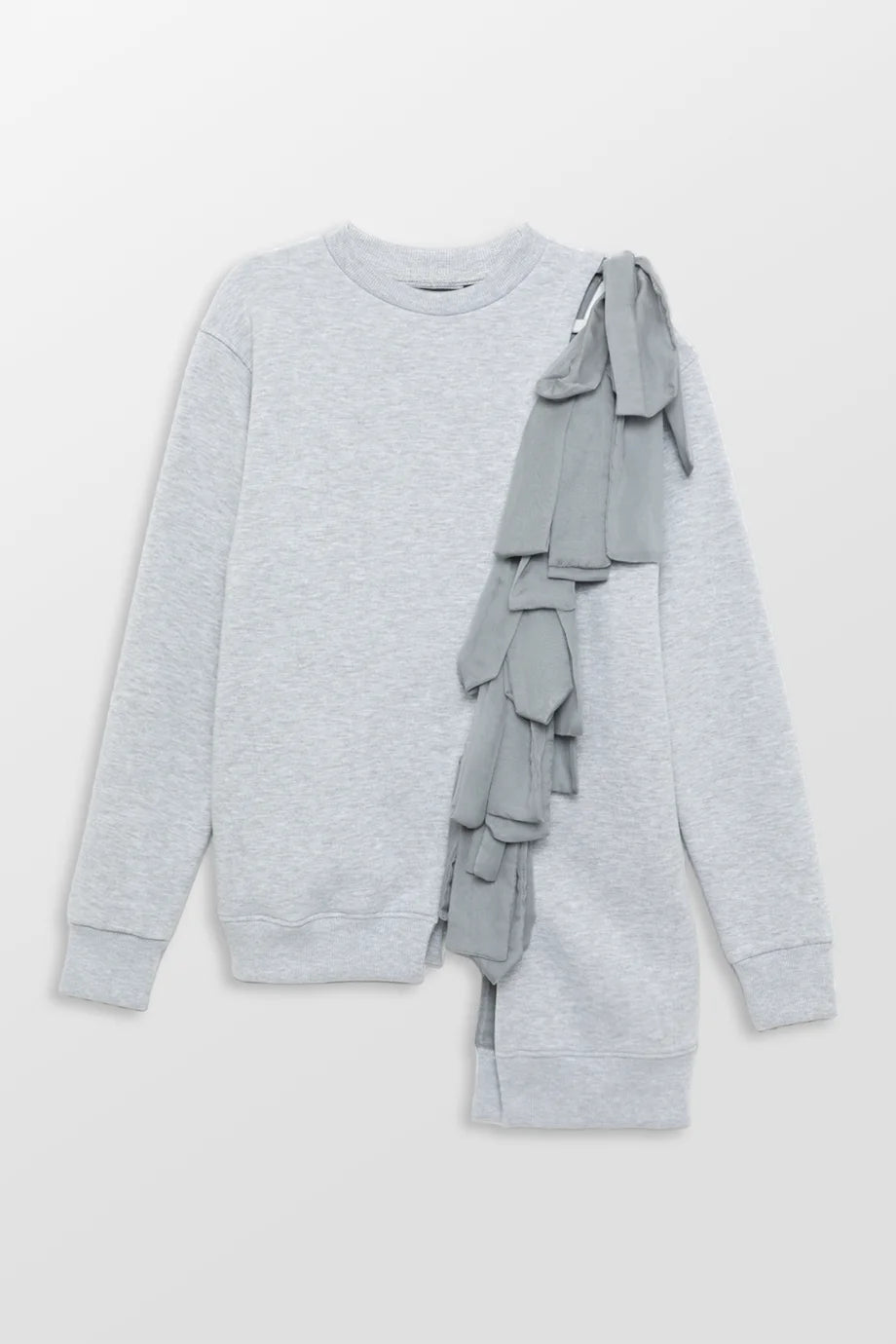 Asymmetric Cut-out Ribbon Hoodie
