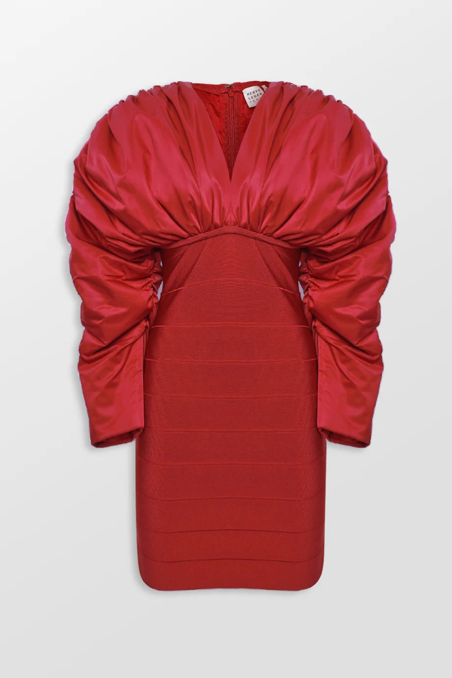 Ruched Nylon Mini Dress