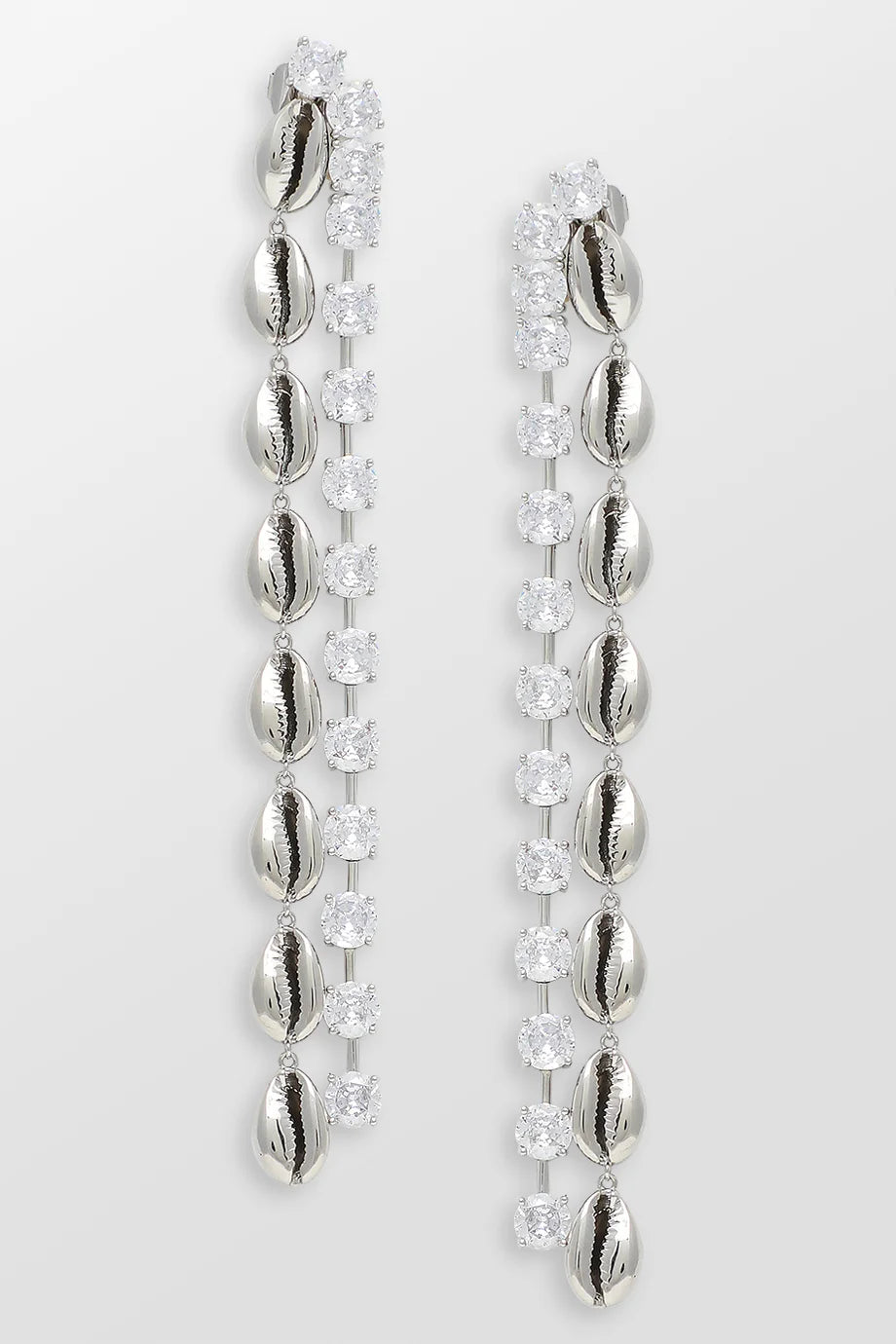 Tyde Crystal Shell Drop Earrings