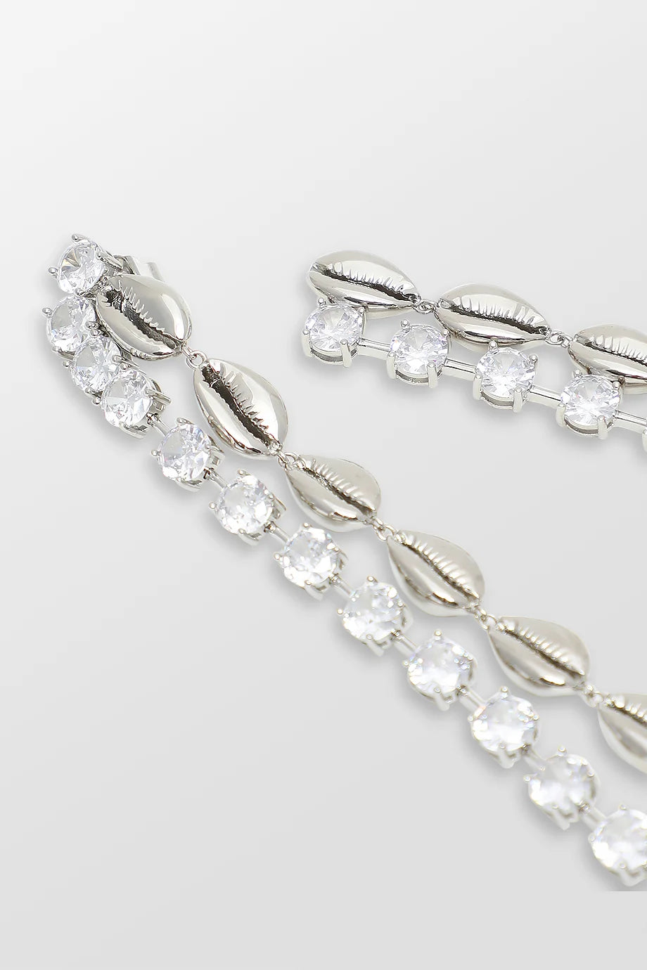Tyde Crystal Shell Drop Earrings