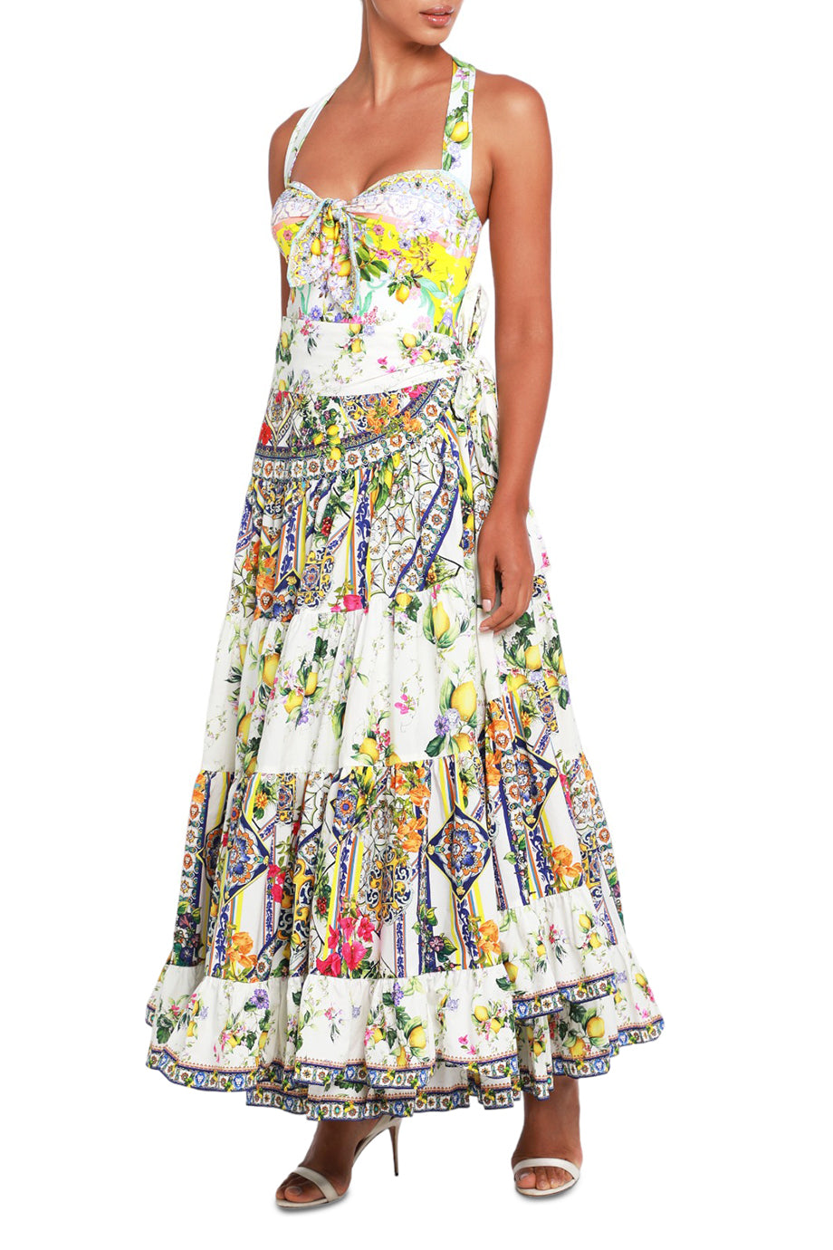 Halter Neck One Piece With Tie