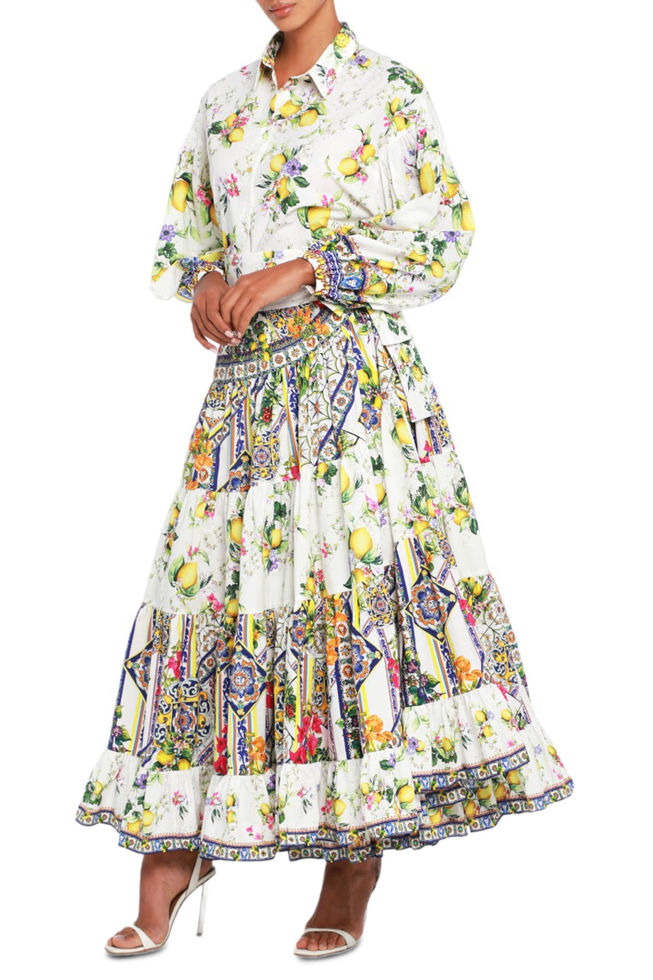 Wrap Skirt With Gathered Panels