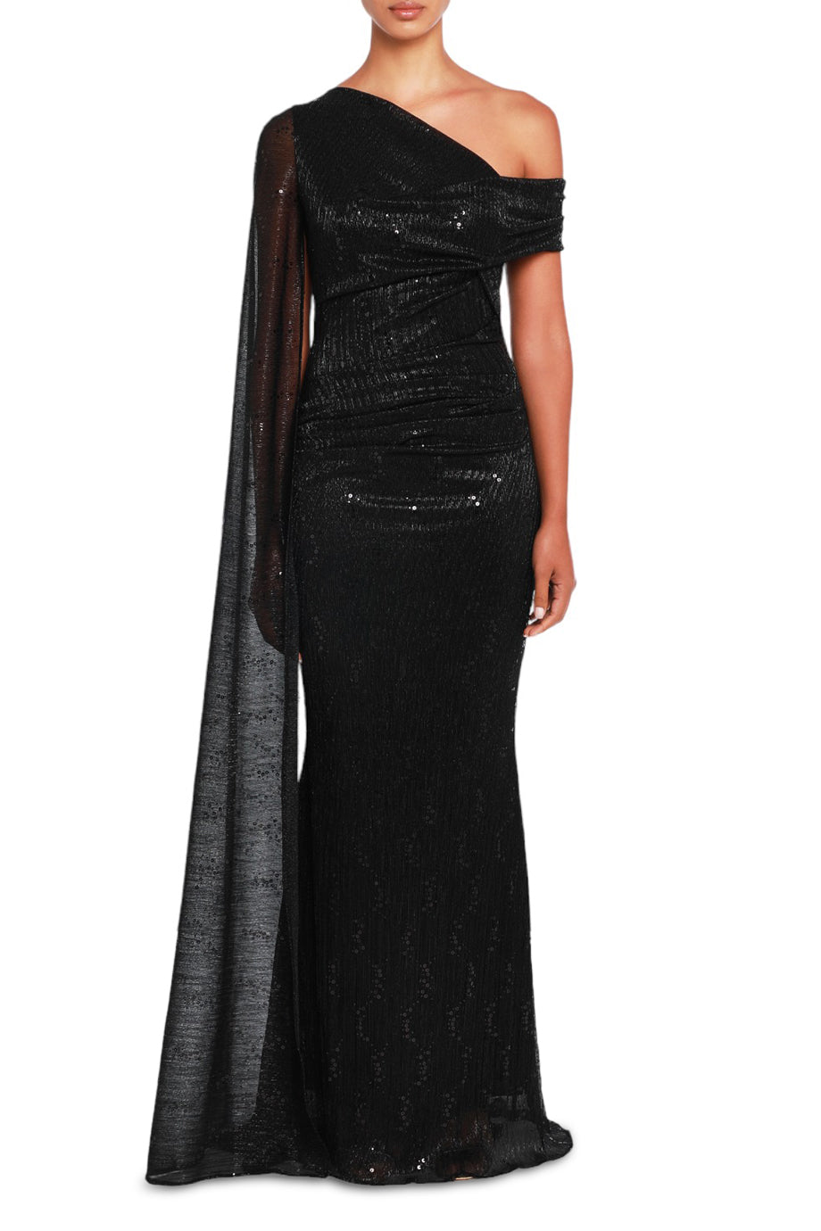 Off-Shoulder Gown With Cape