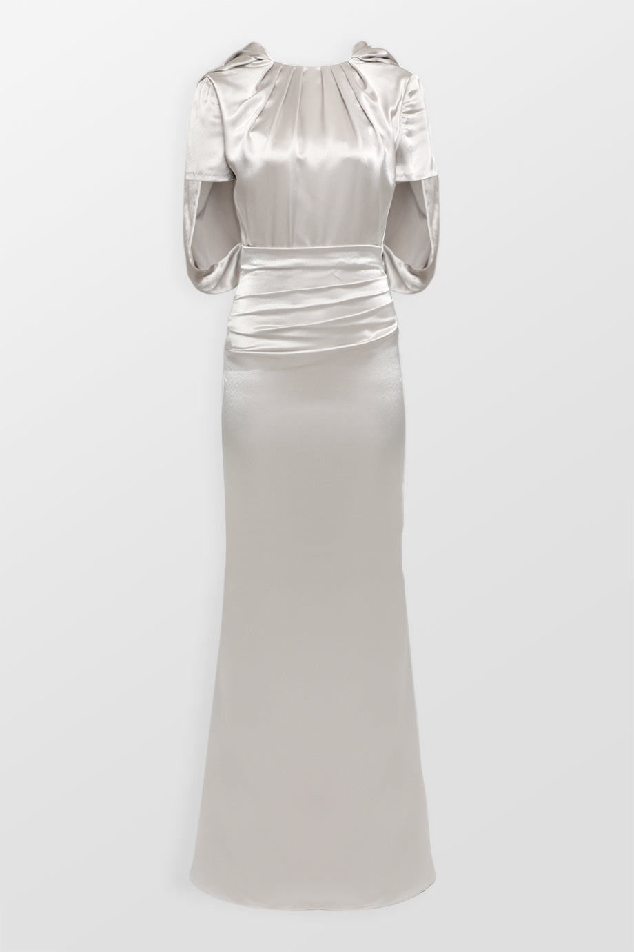 Cape-Effect Gathered Stretch-Jersey Gown