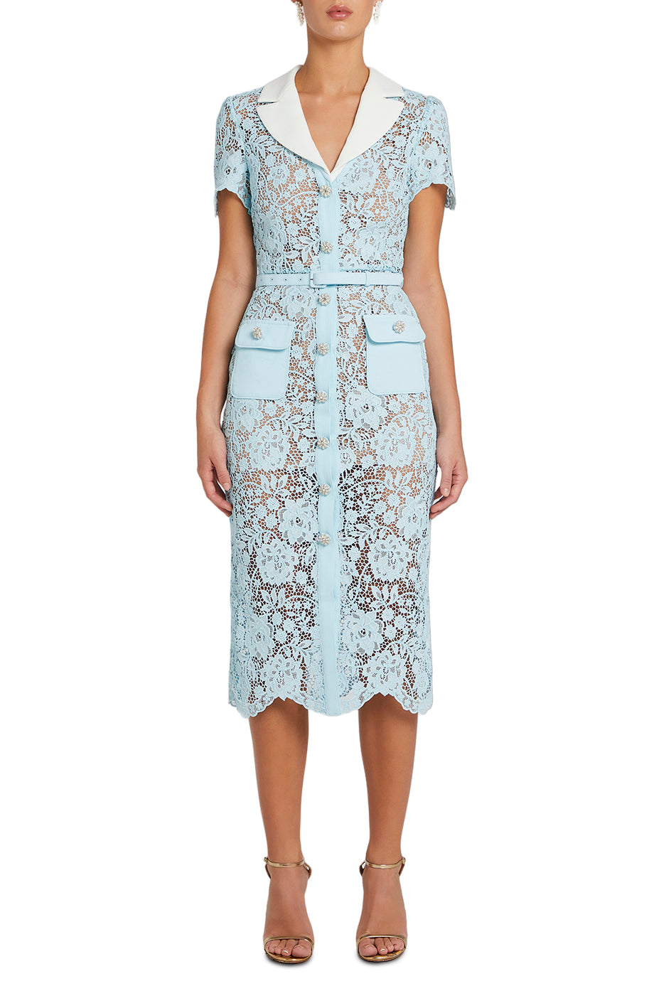 CORD LACE MIDI DRESS
