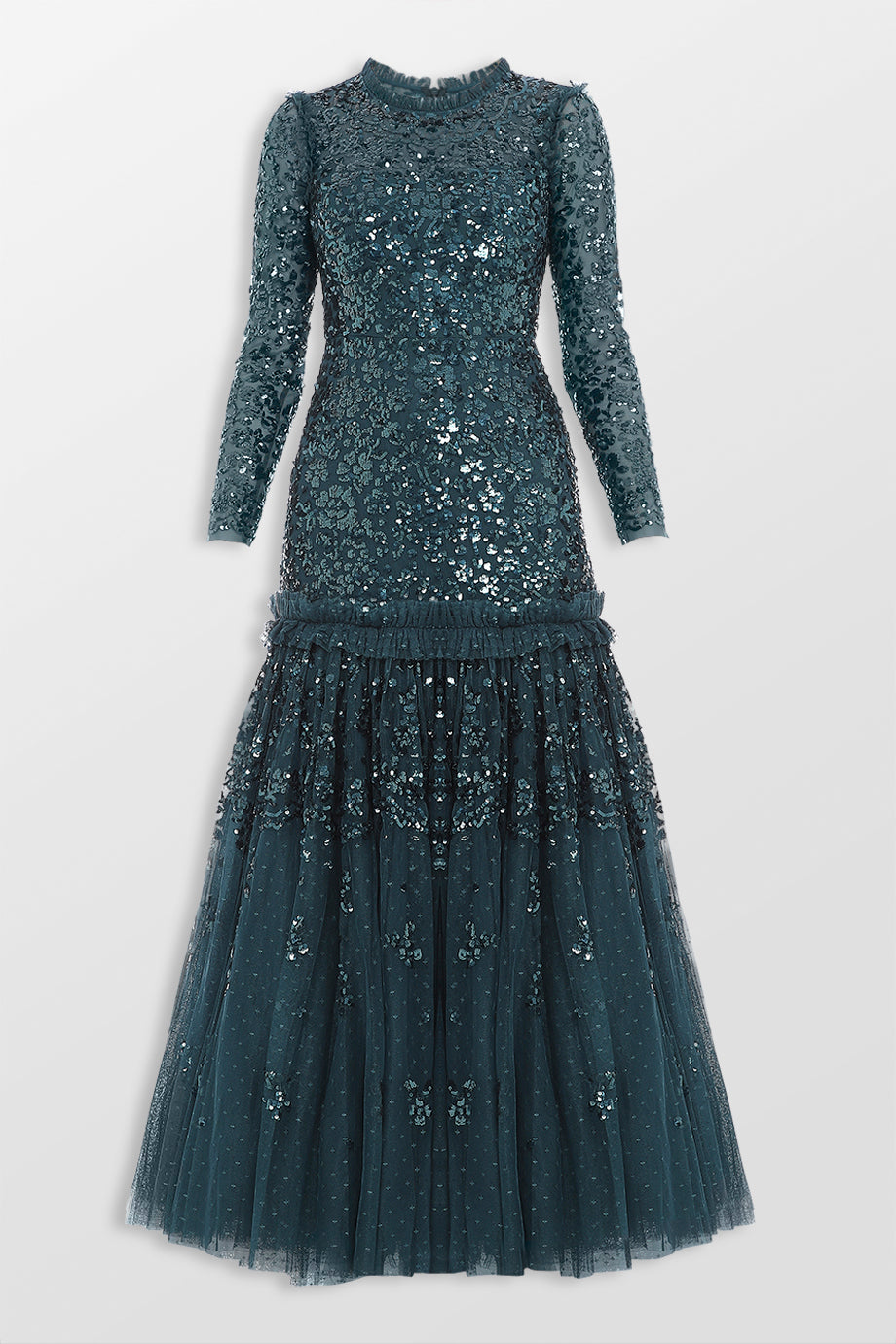 Regal Rose Long Sleeve Gown