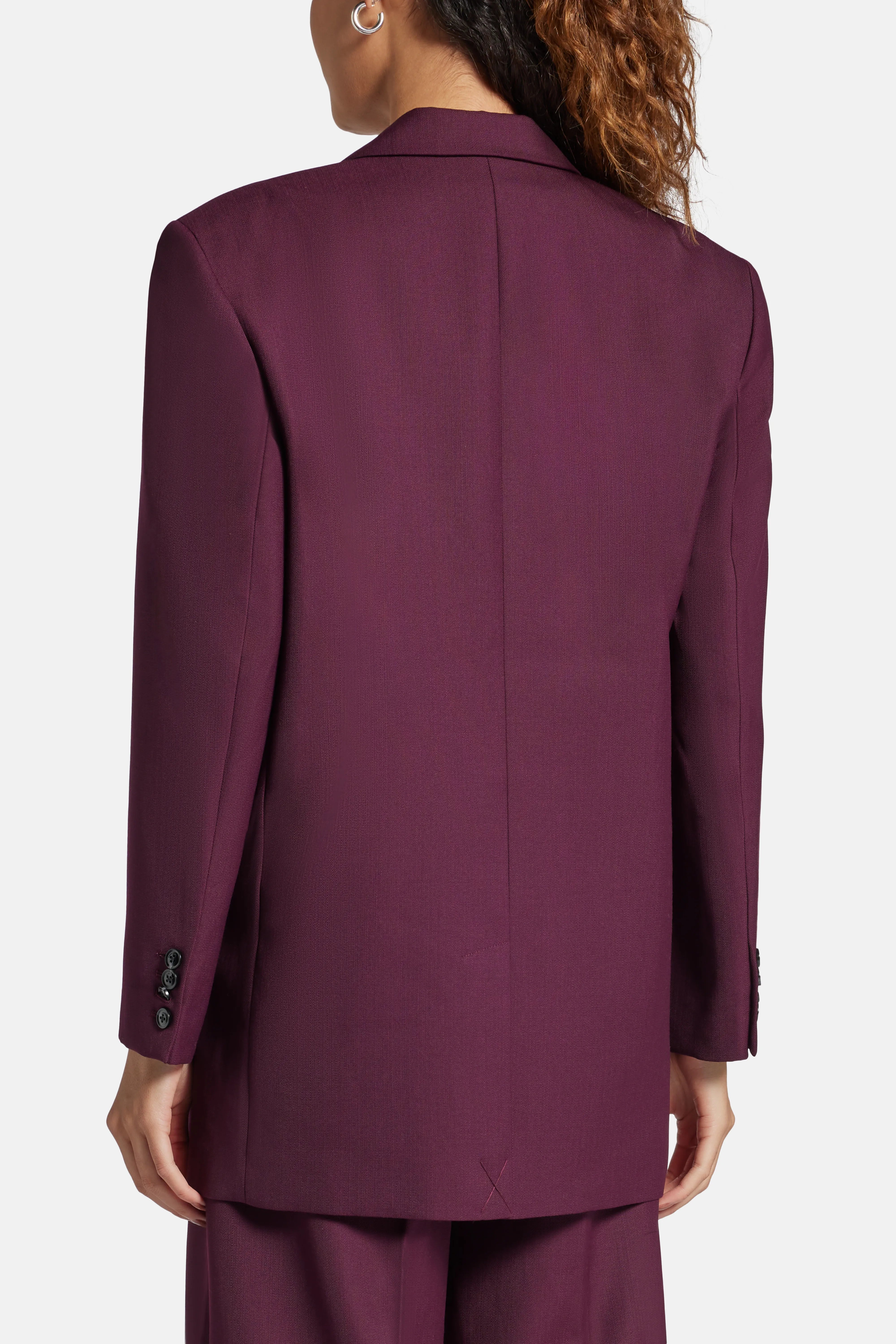 Sara Wool Blazer in Burgundy