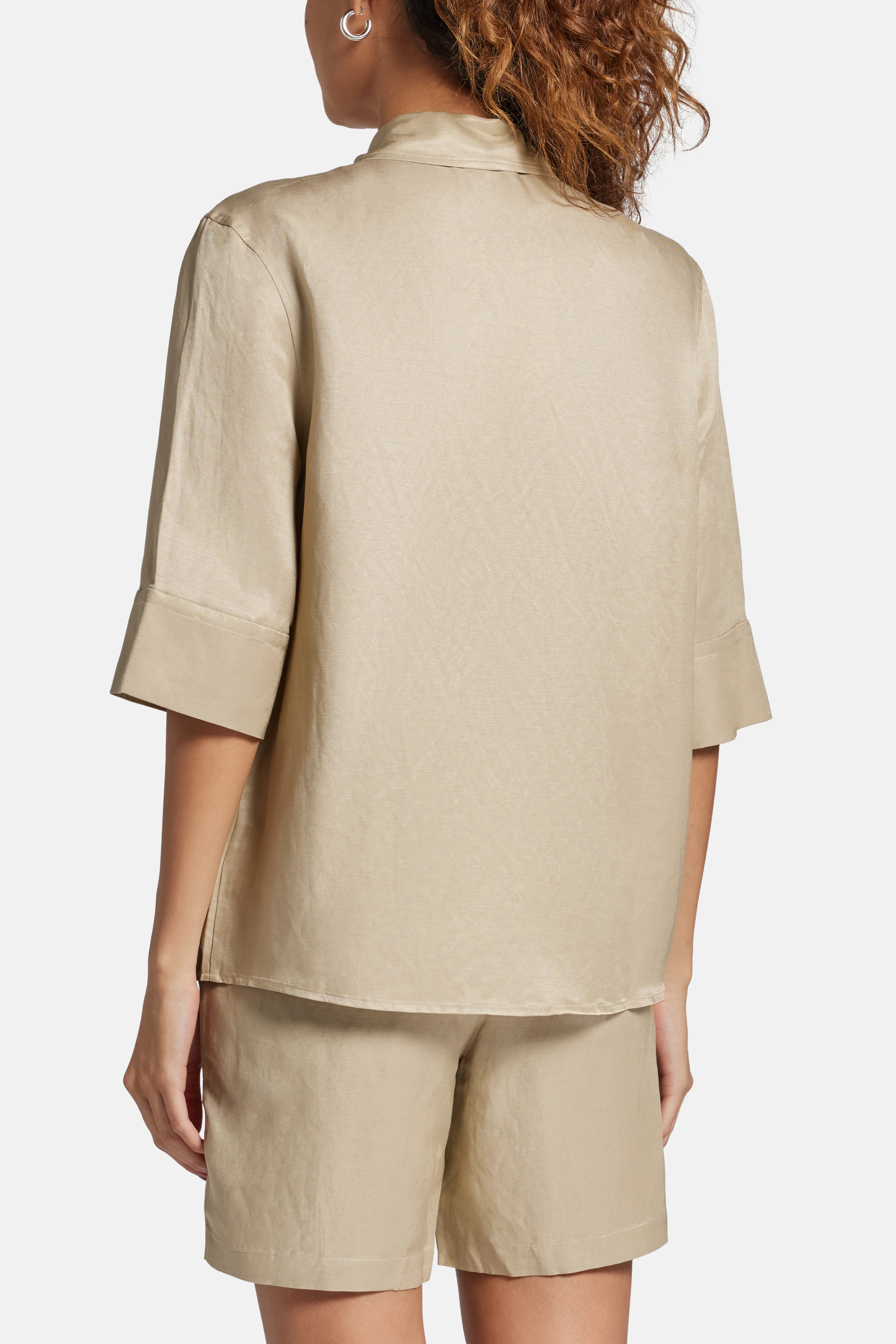 Mary Linen Blend Shirt in Beige