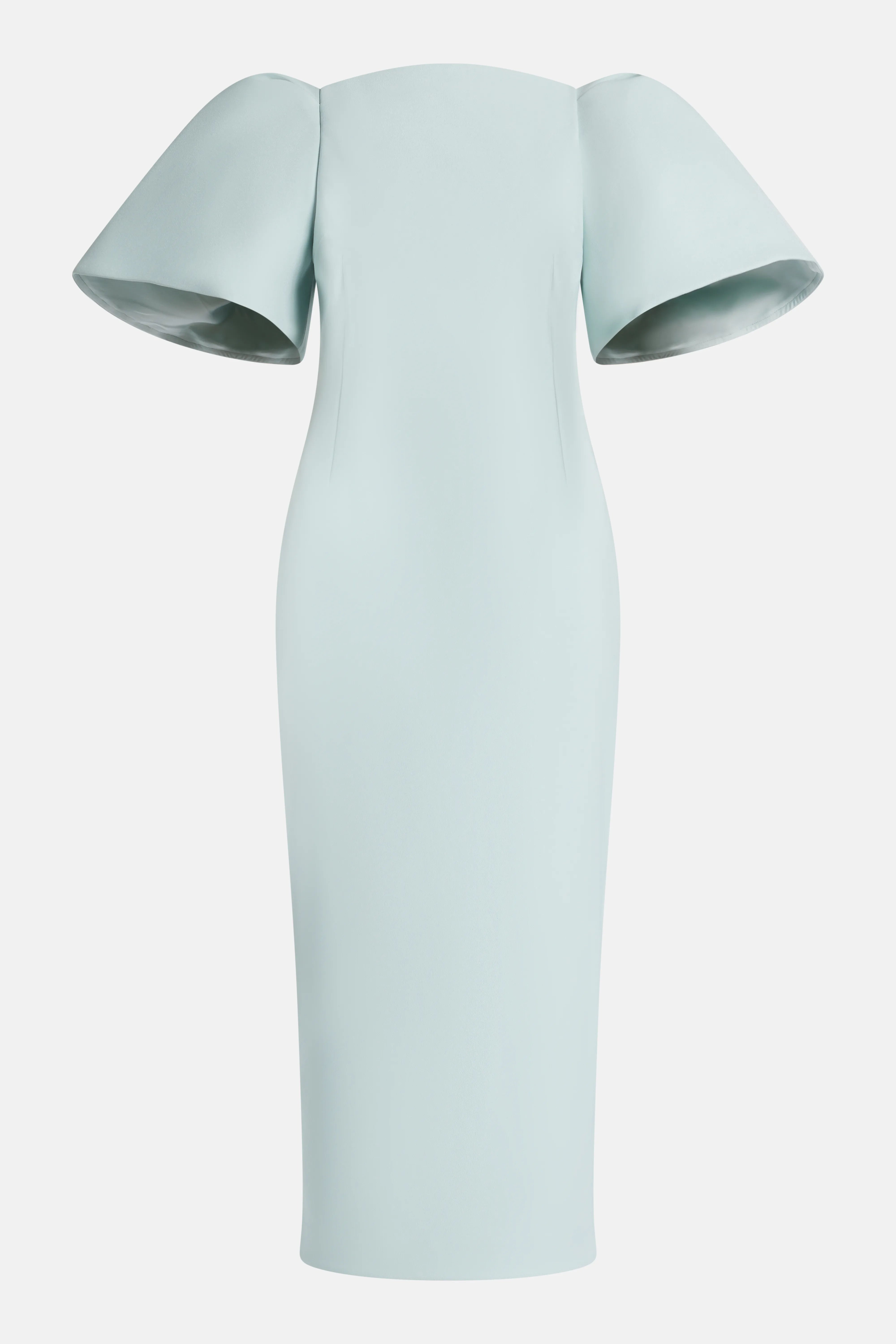 Lora Puff Sleeve Midi Dress in Blue