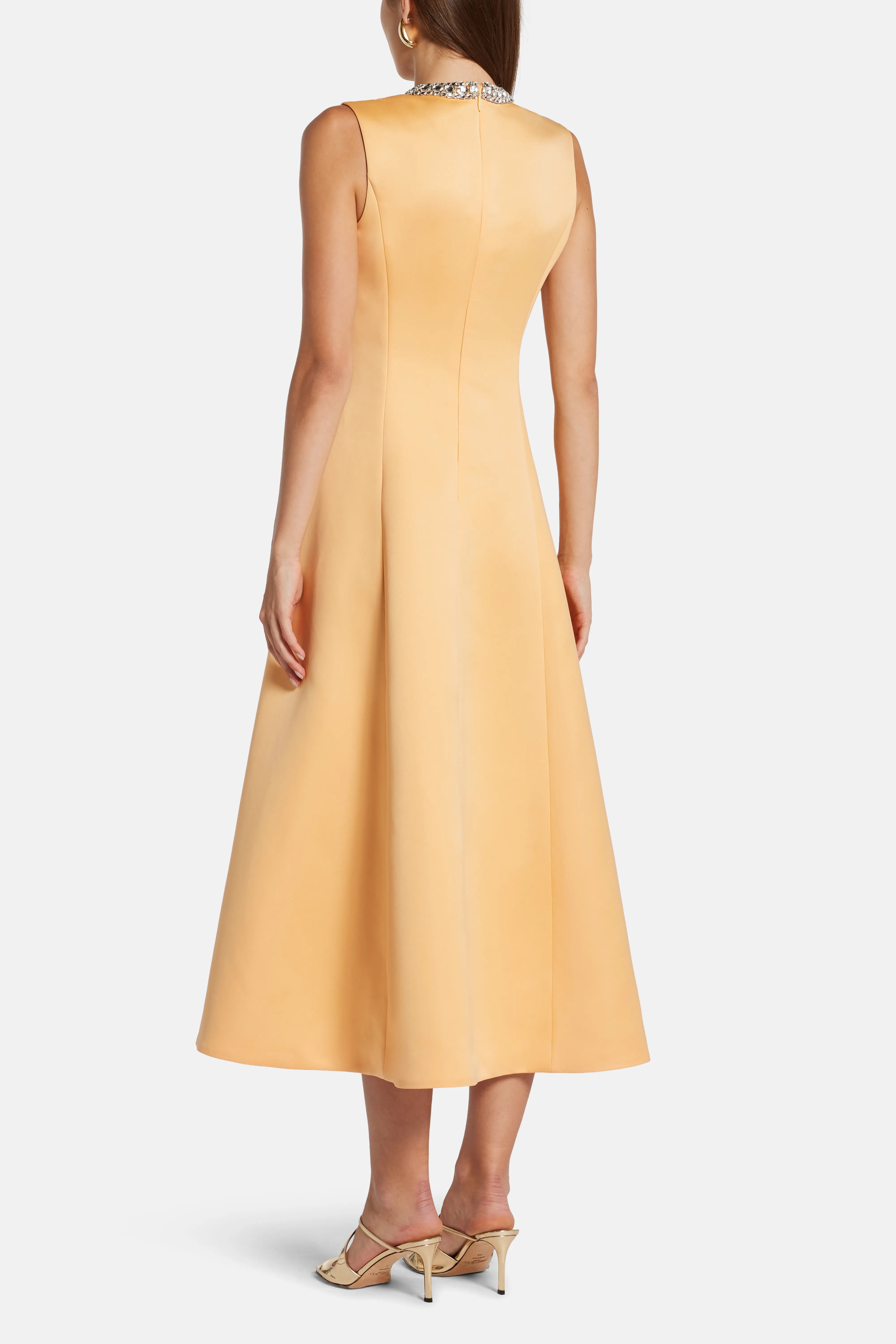 Nicola Embellished Midi Dress in Yellow