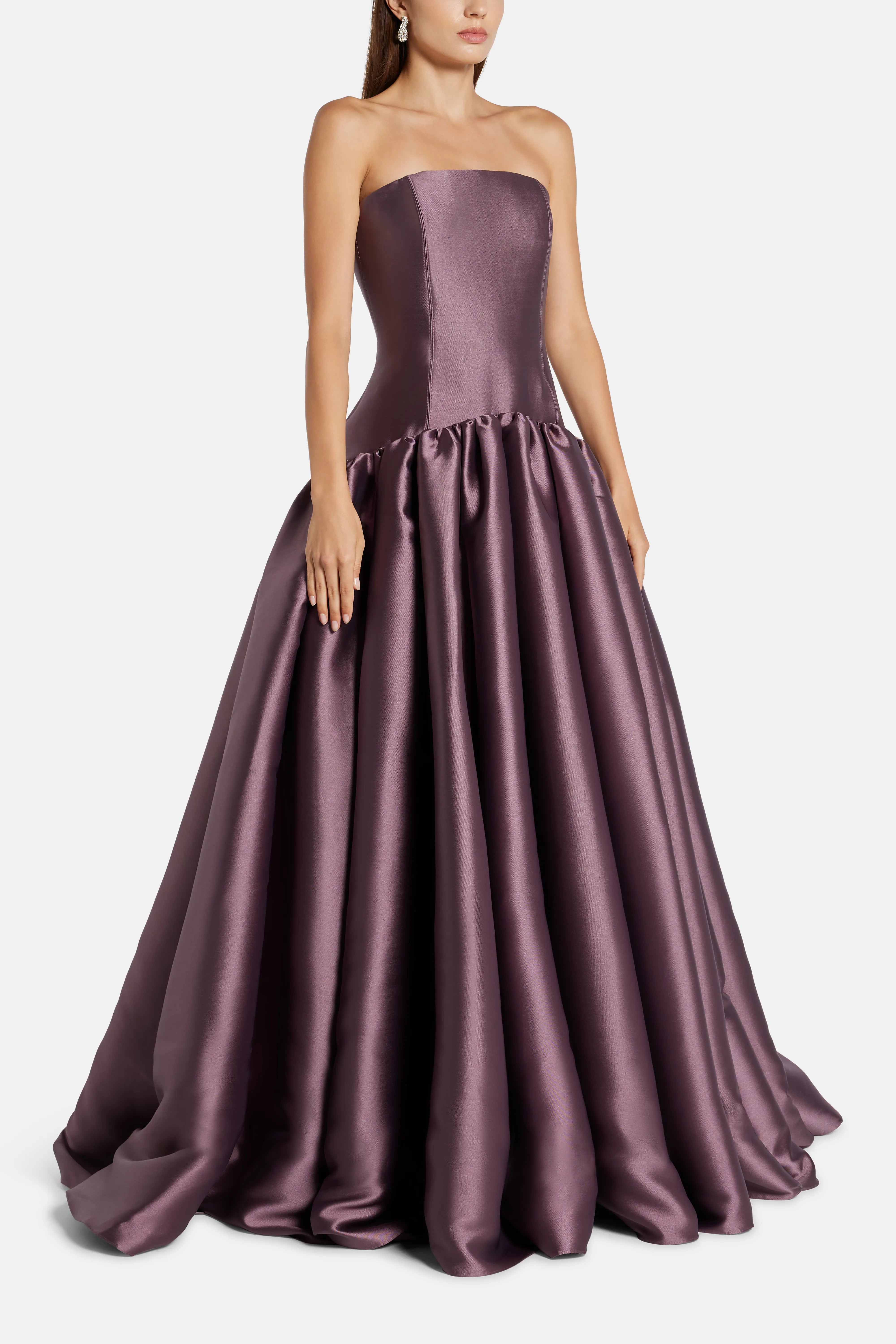 Cassia Strapless Maxi Dress in Purple