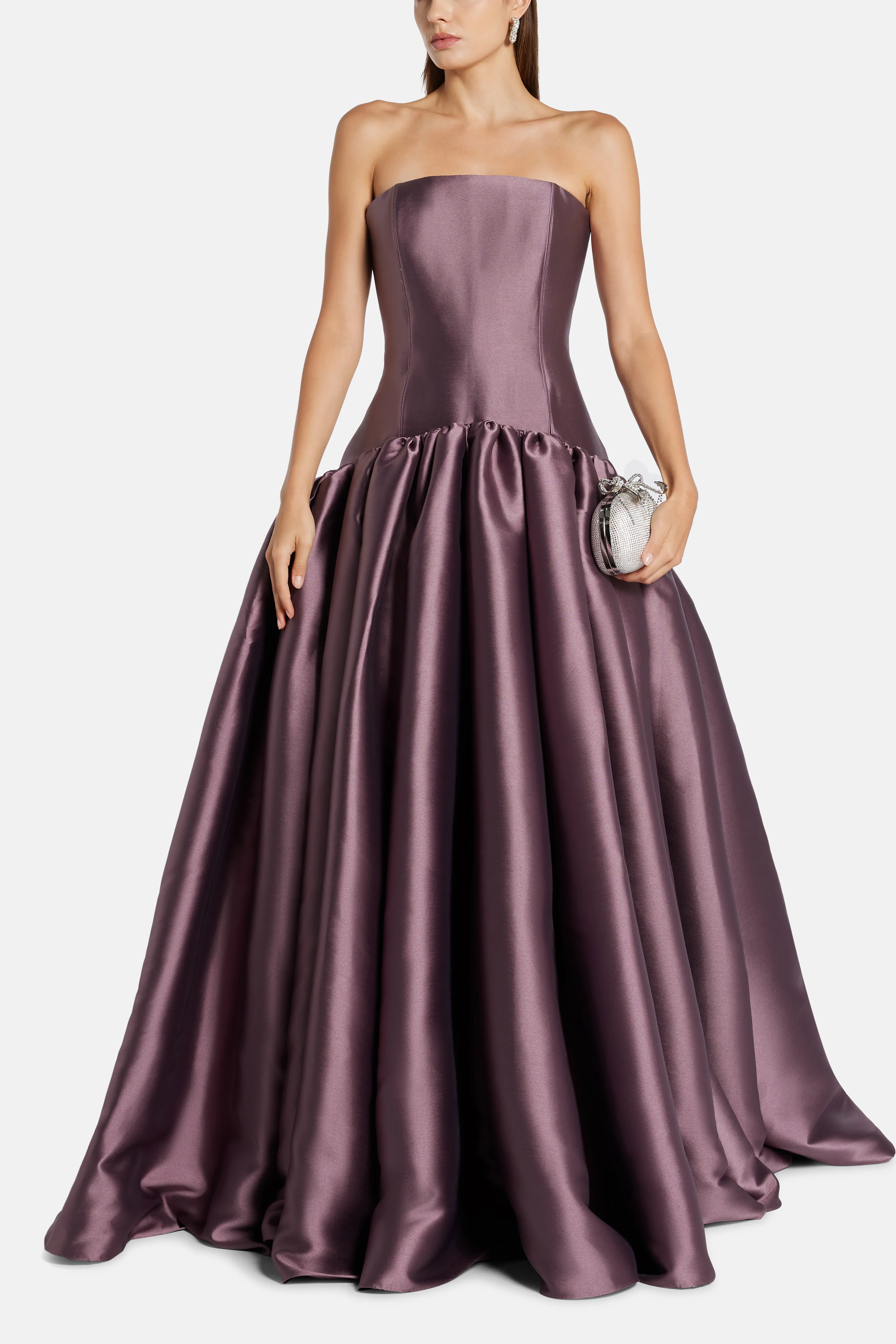 Cassia Strapless Maxi Dress in Purple