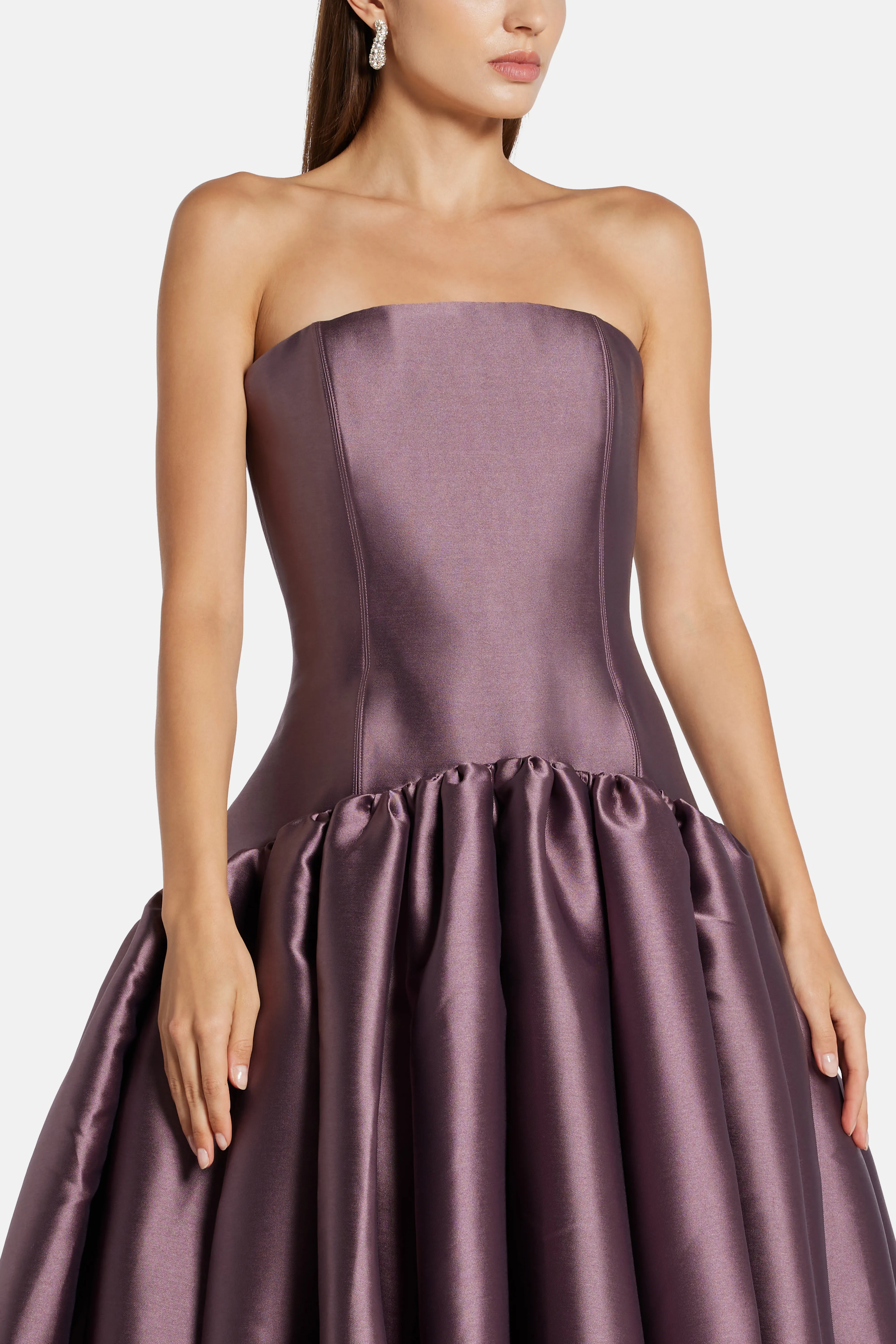 Cassia Strapless Maxi Dress in Purple