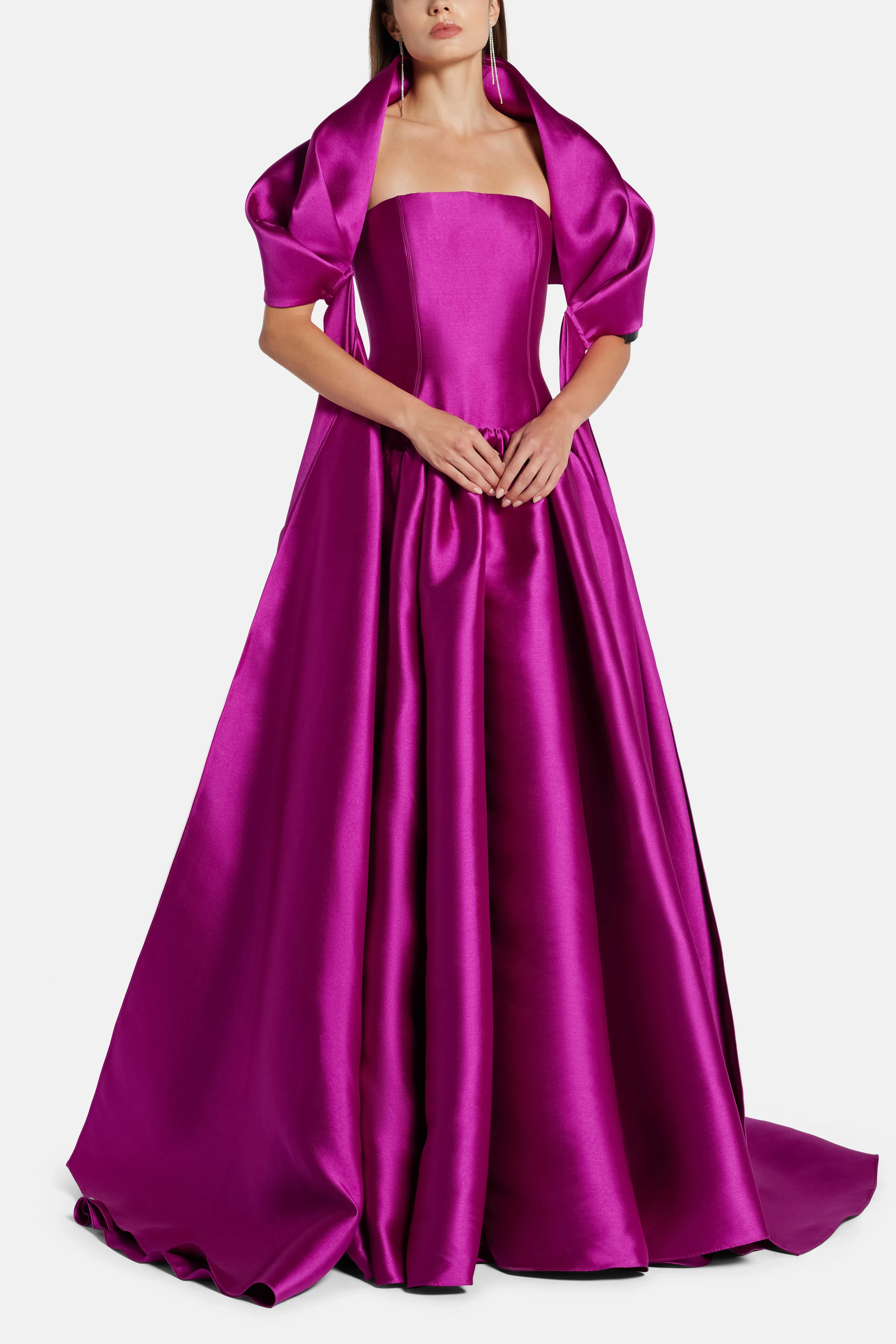 فستان سهرة جازمين باللون الوردي