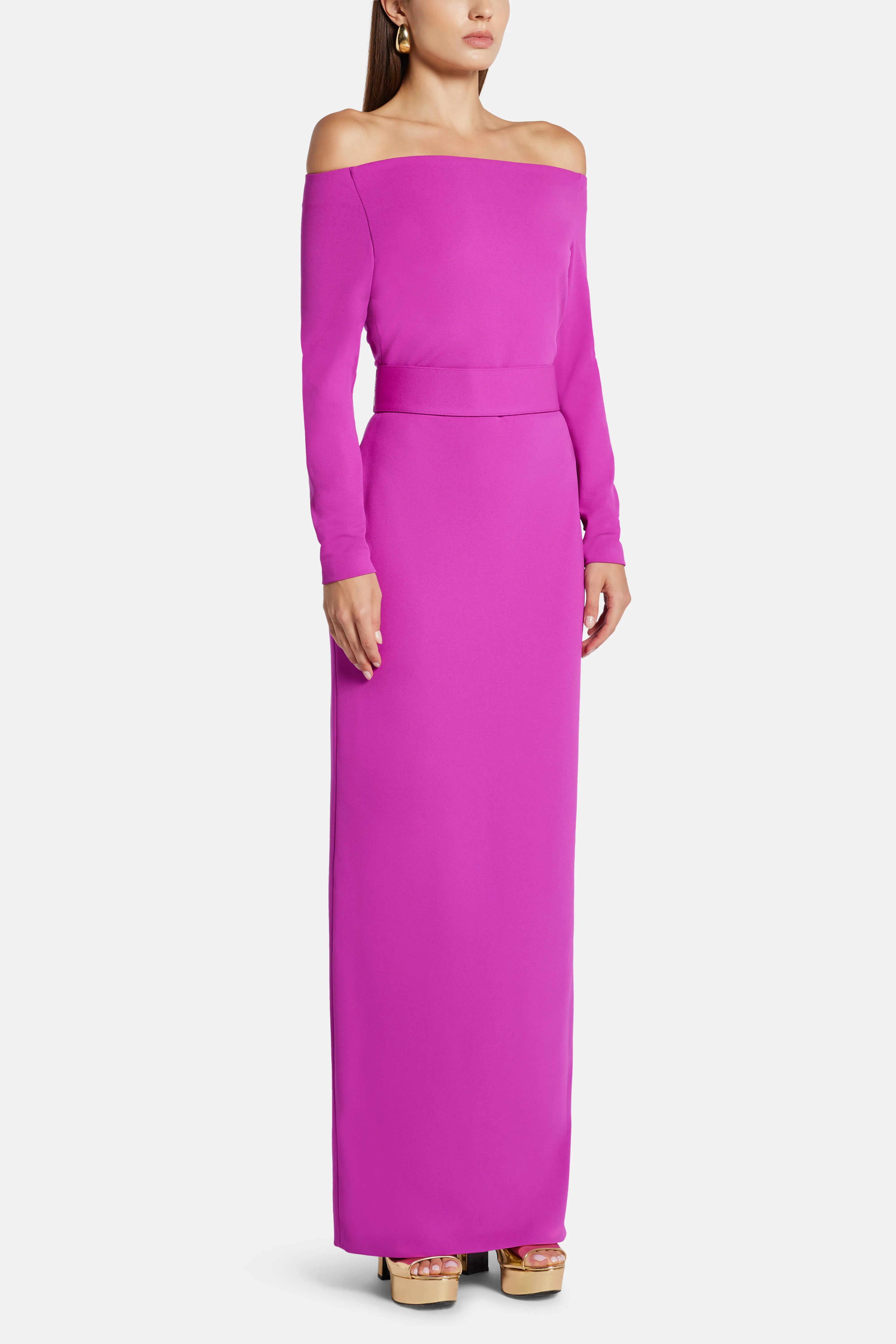 Sabina Off Shoulder Maxi Dress in Pink