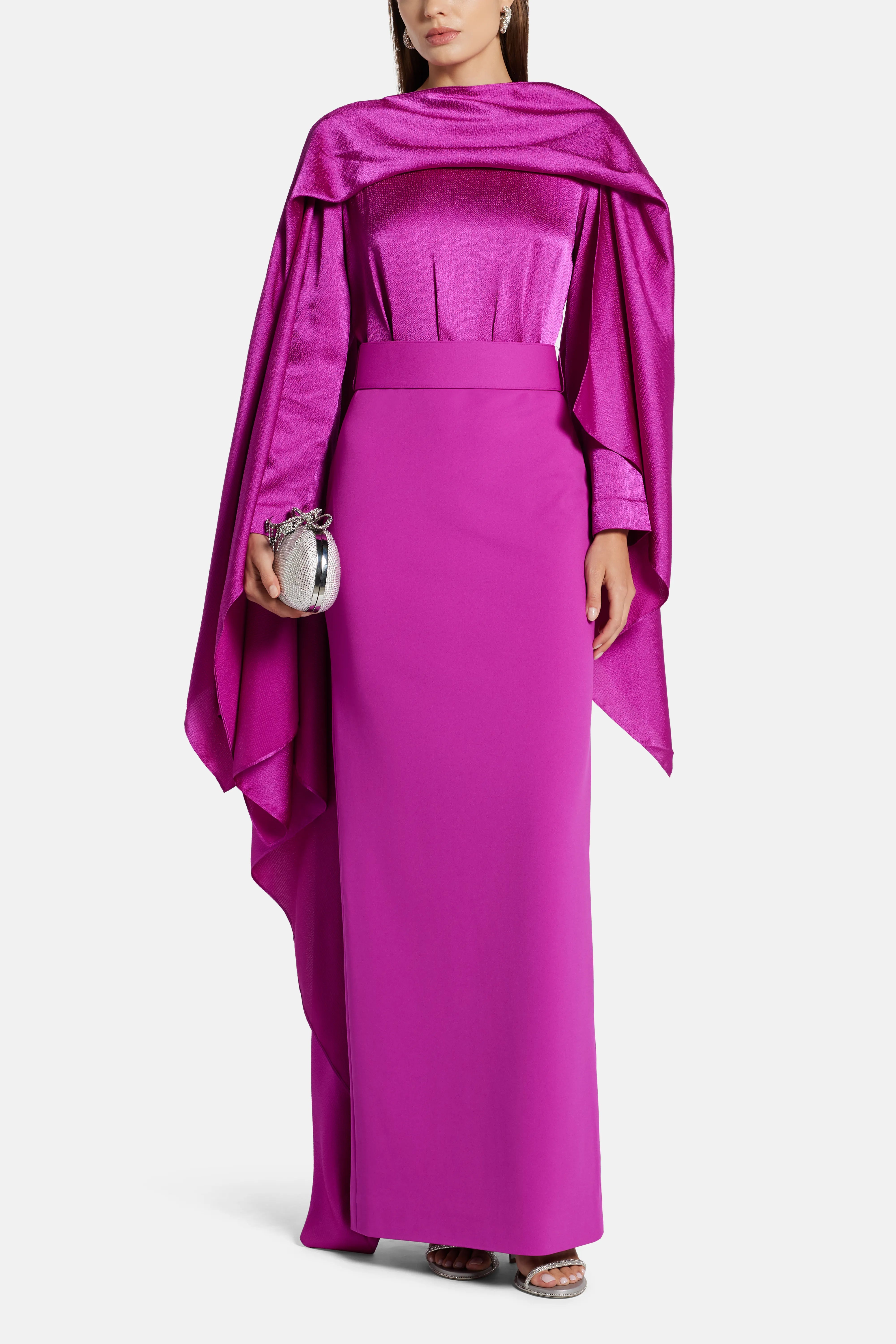 فستان ماكسي روزاليا باللون الزهري