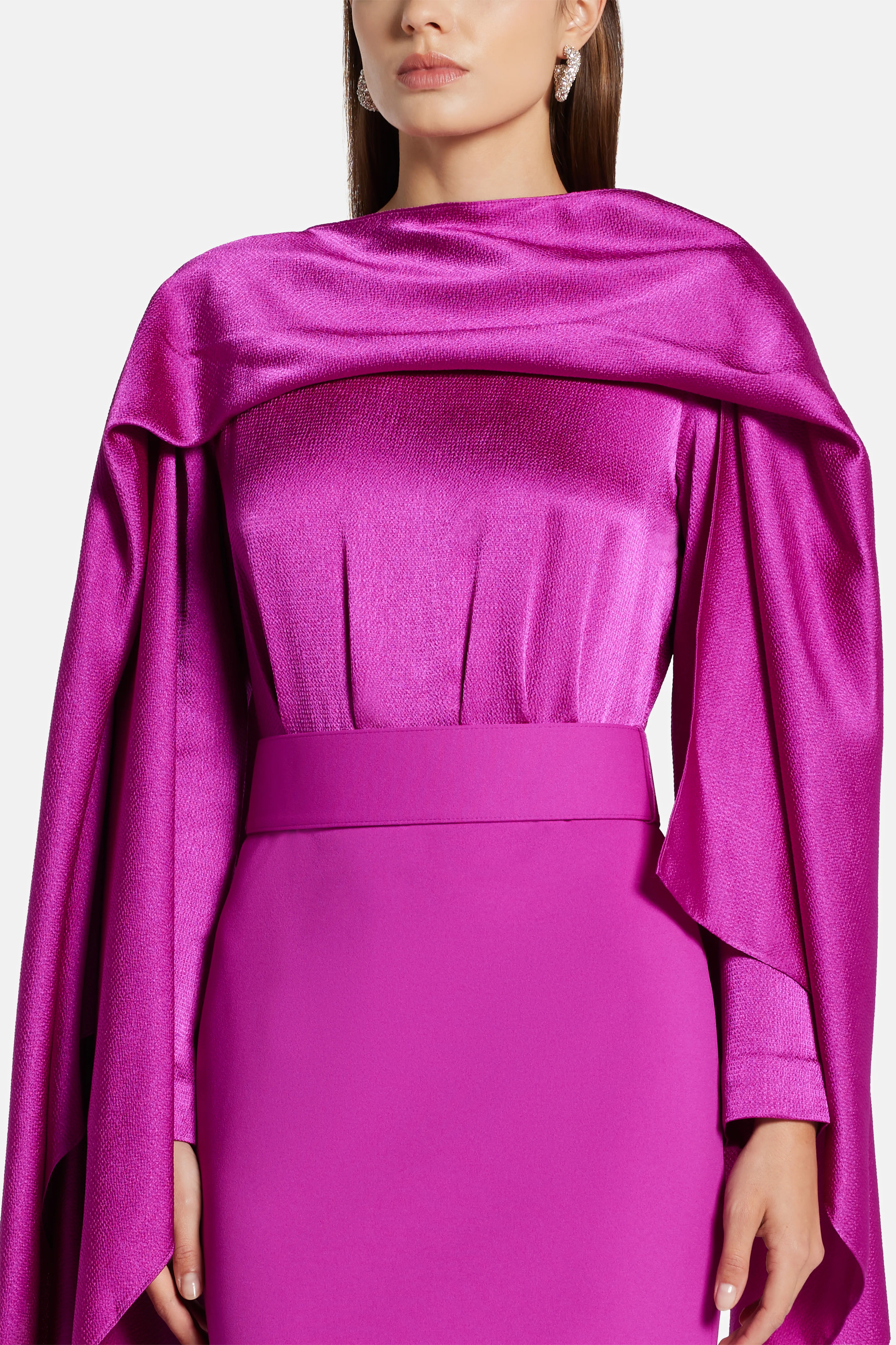 فستان ماكسي روزاليا باللون الزهري