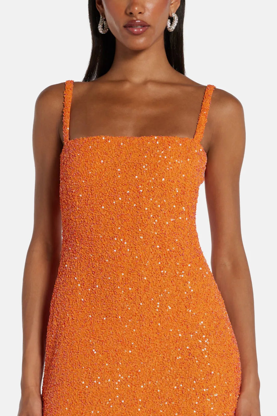 Sequins Sleeveless Maxi Dress in Orange