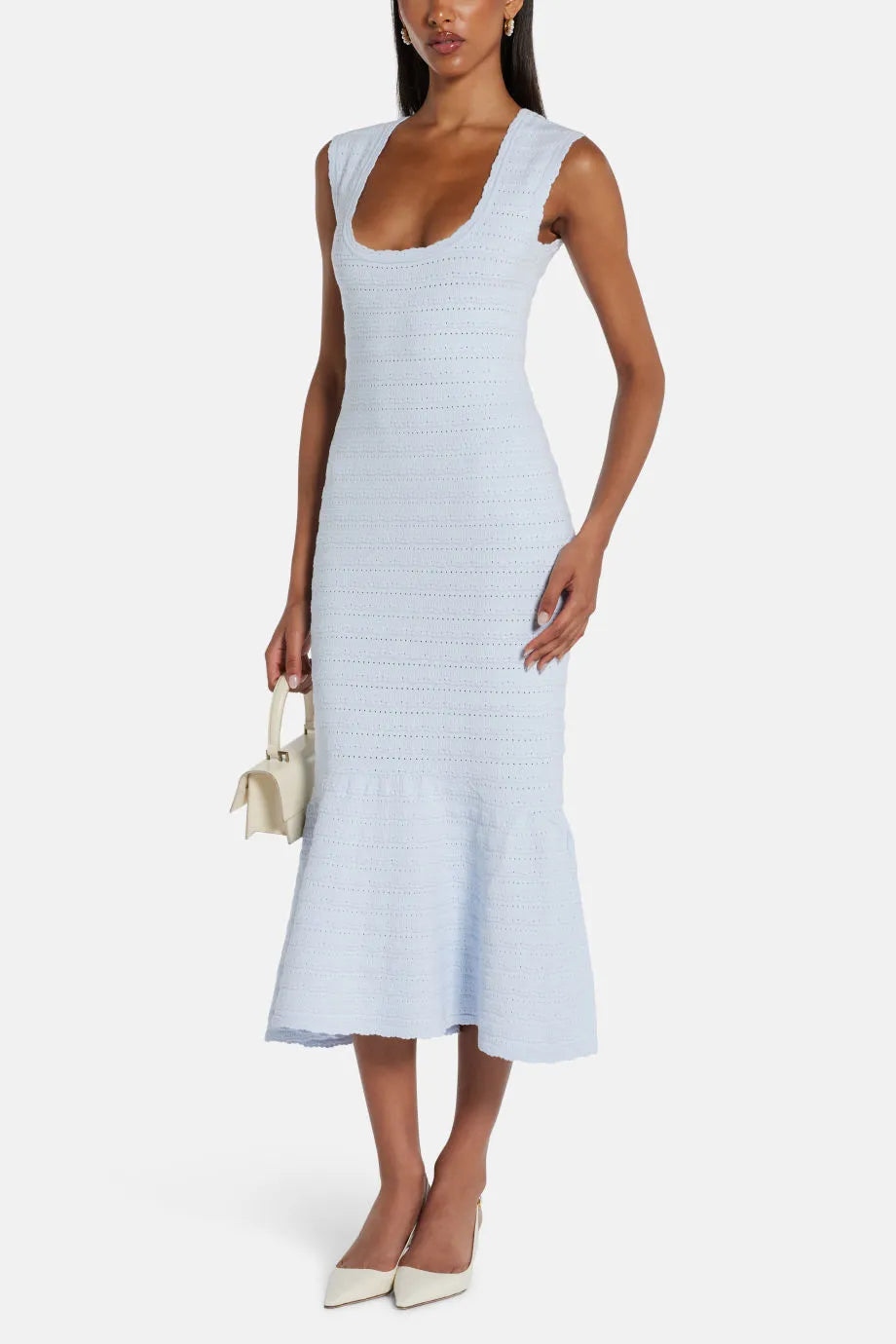 Leigh Sleeveless Midi Dress in Blue