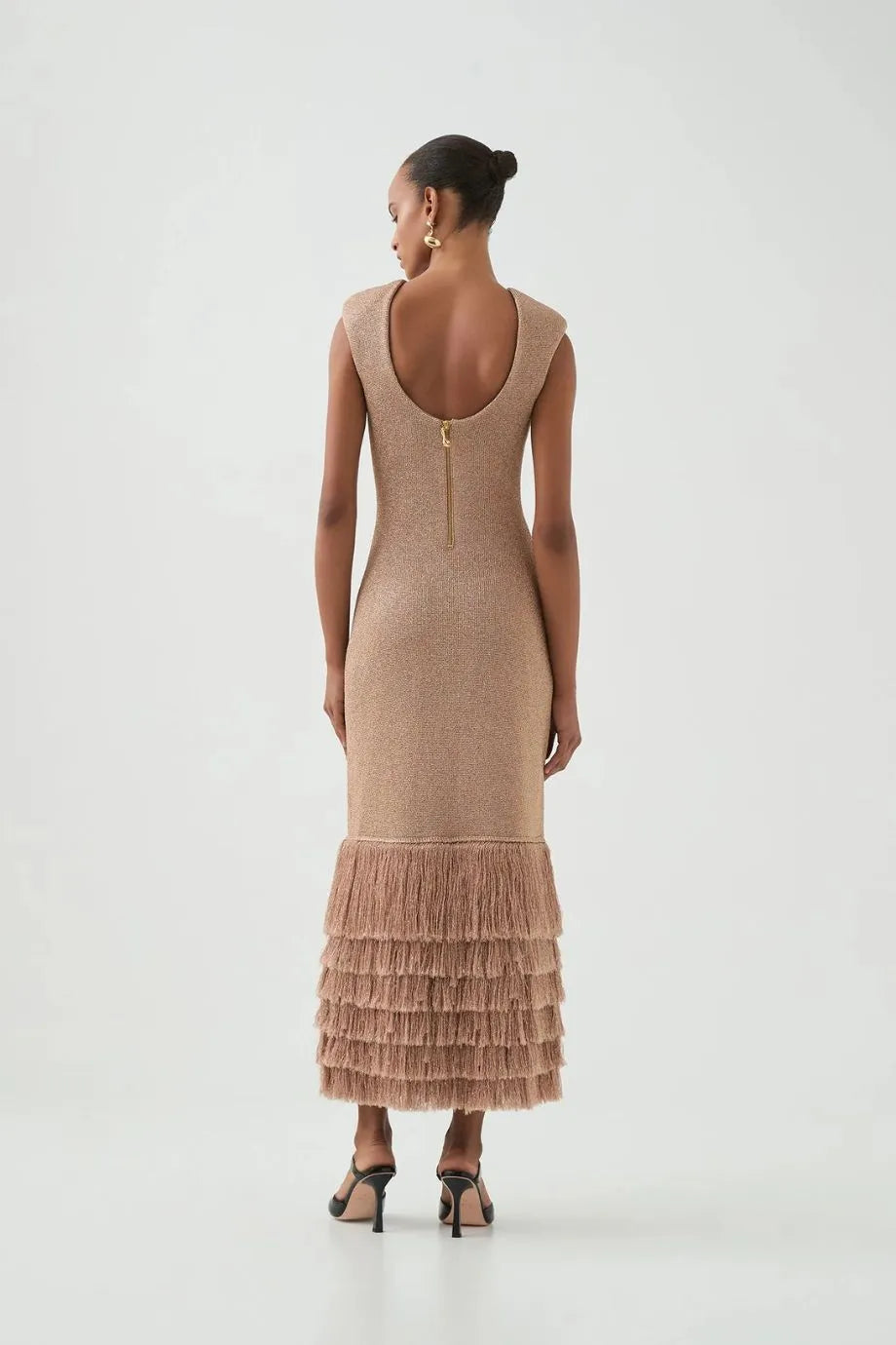 Breeze Knit Sleeveless Midi Dress in Beige